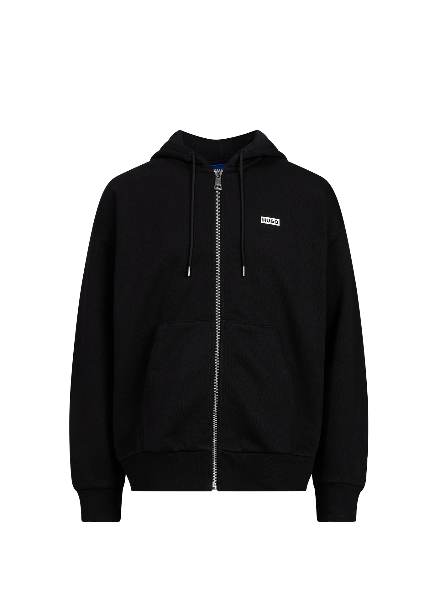 Hoodie zippé en coton HUGO BLUE Schwarz