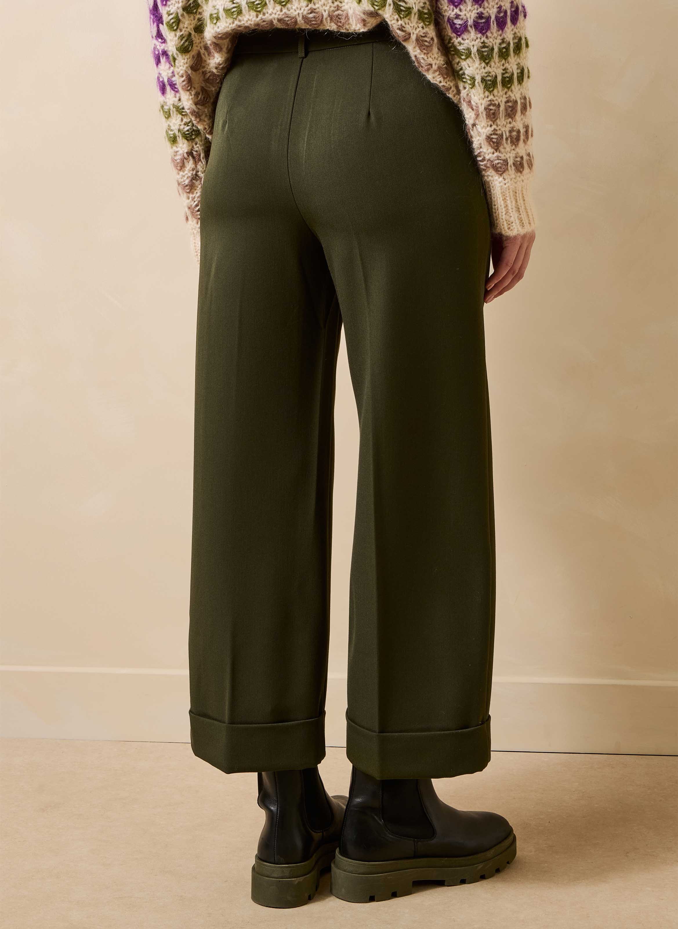 Wijde hoge taille broek LA FEE MARABOUTEE Groen