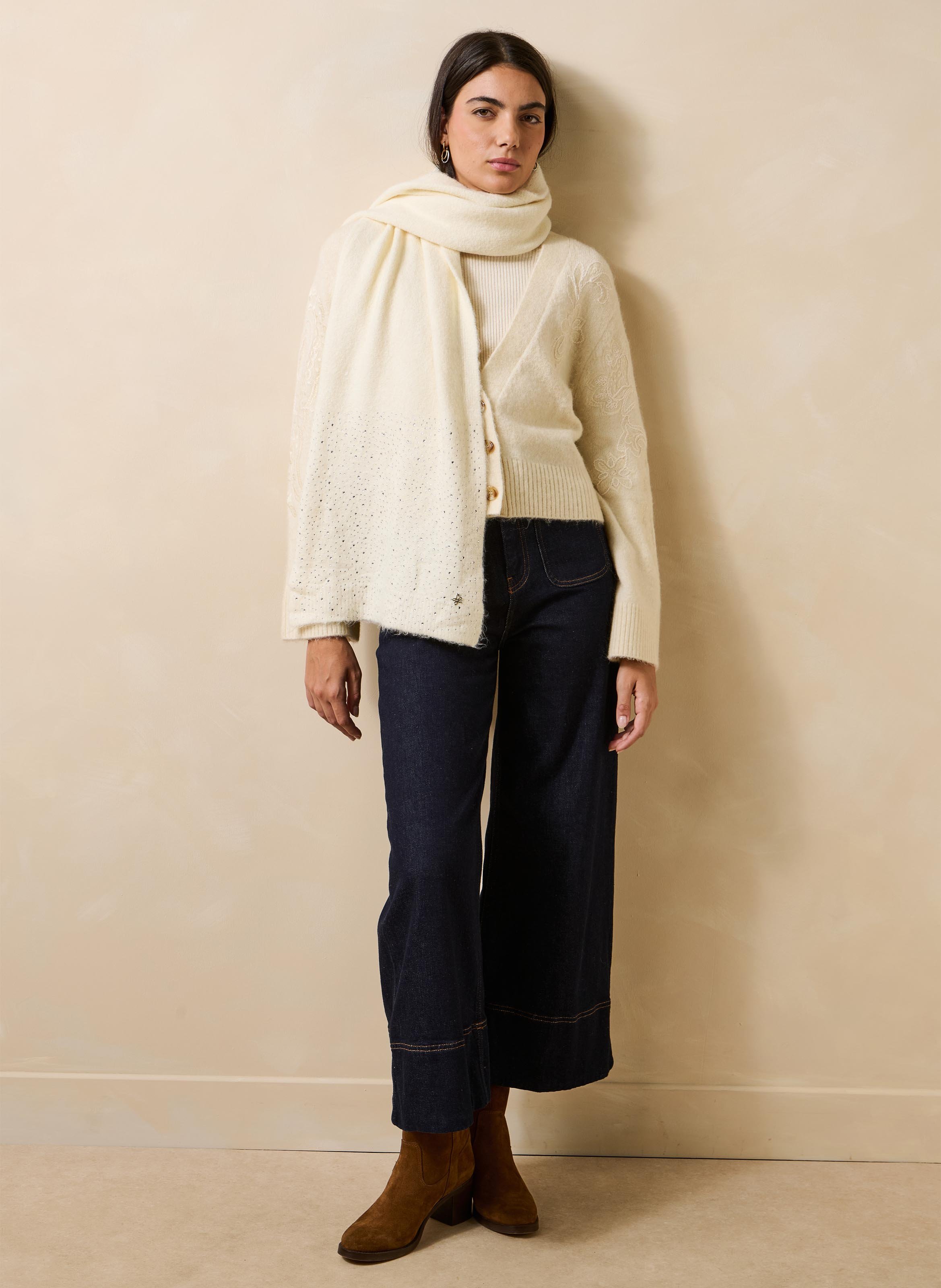 Sjaal met strass-steentjes LA FEE MARABOUTEE Wit