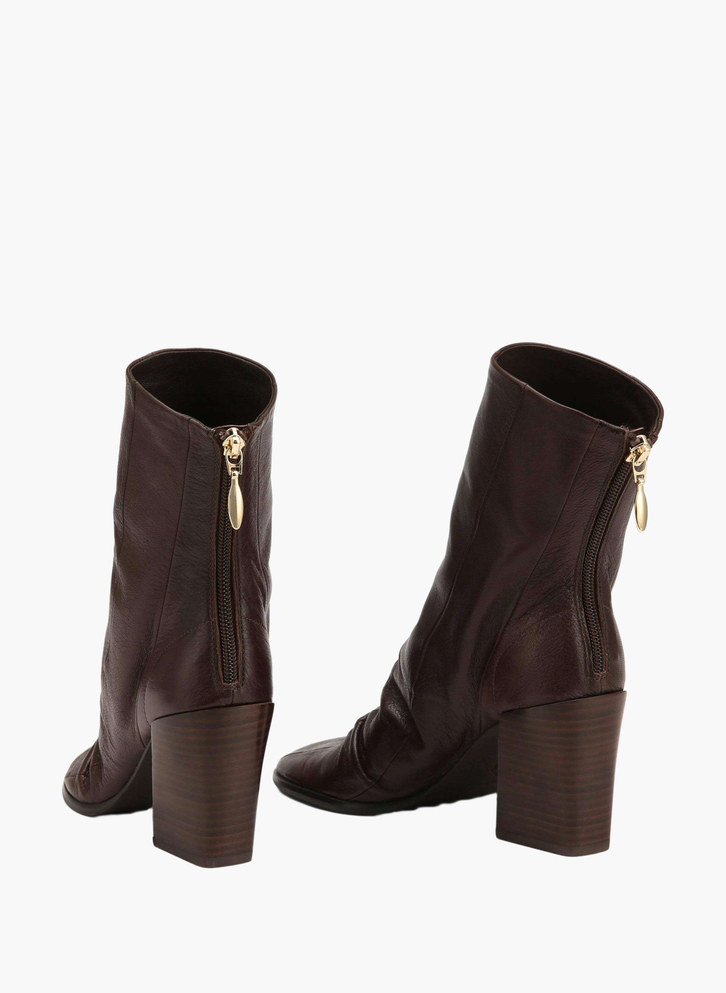Bottines brandy en cuir NAKED WOLFE Marron