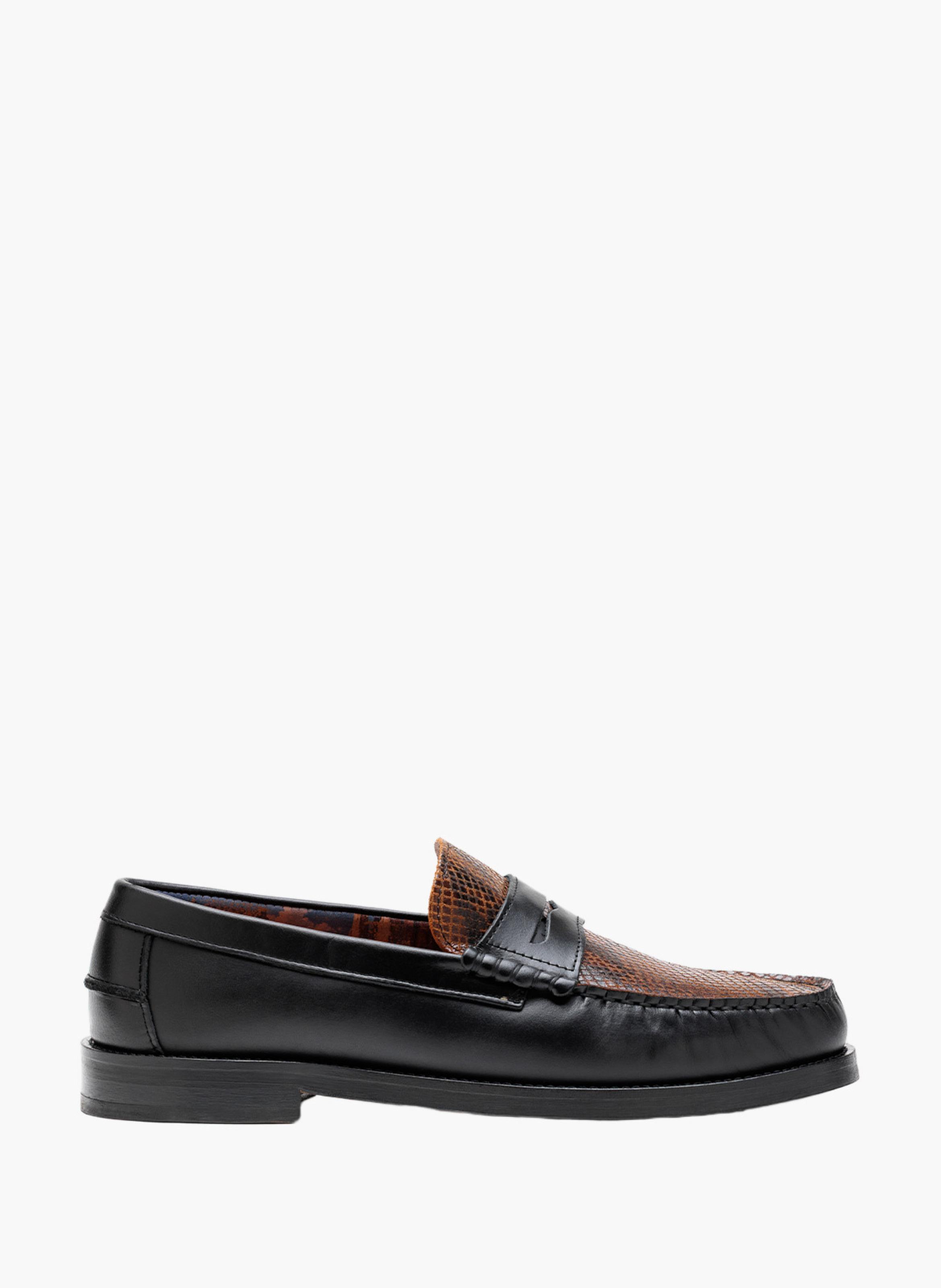 Mocassins riviera en cuir effet serpent NAKED WOLFE Marron