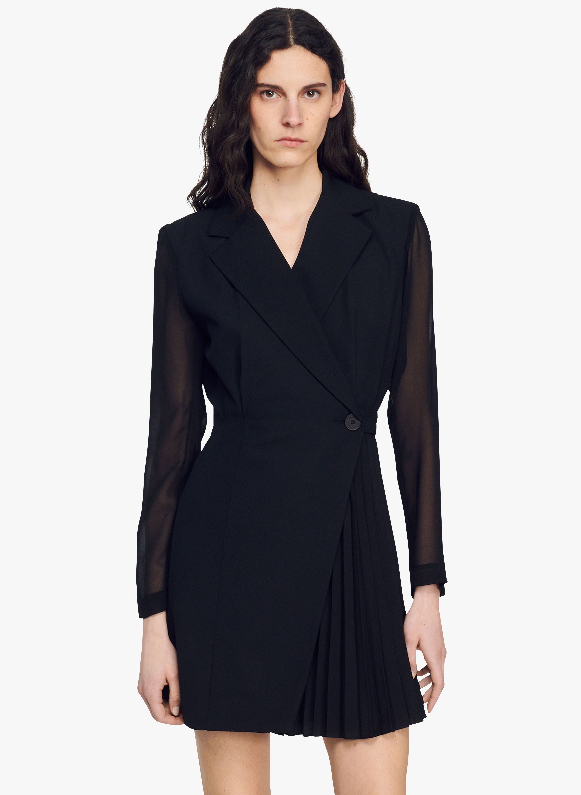 ROBE COURTE COL TAILLEUR SANDRO pour FEMME Printemps