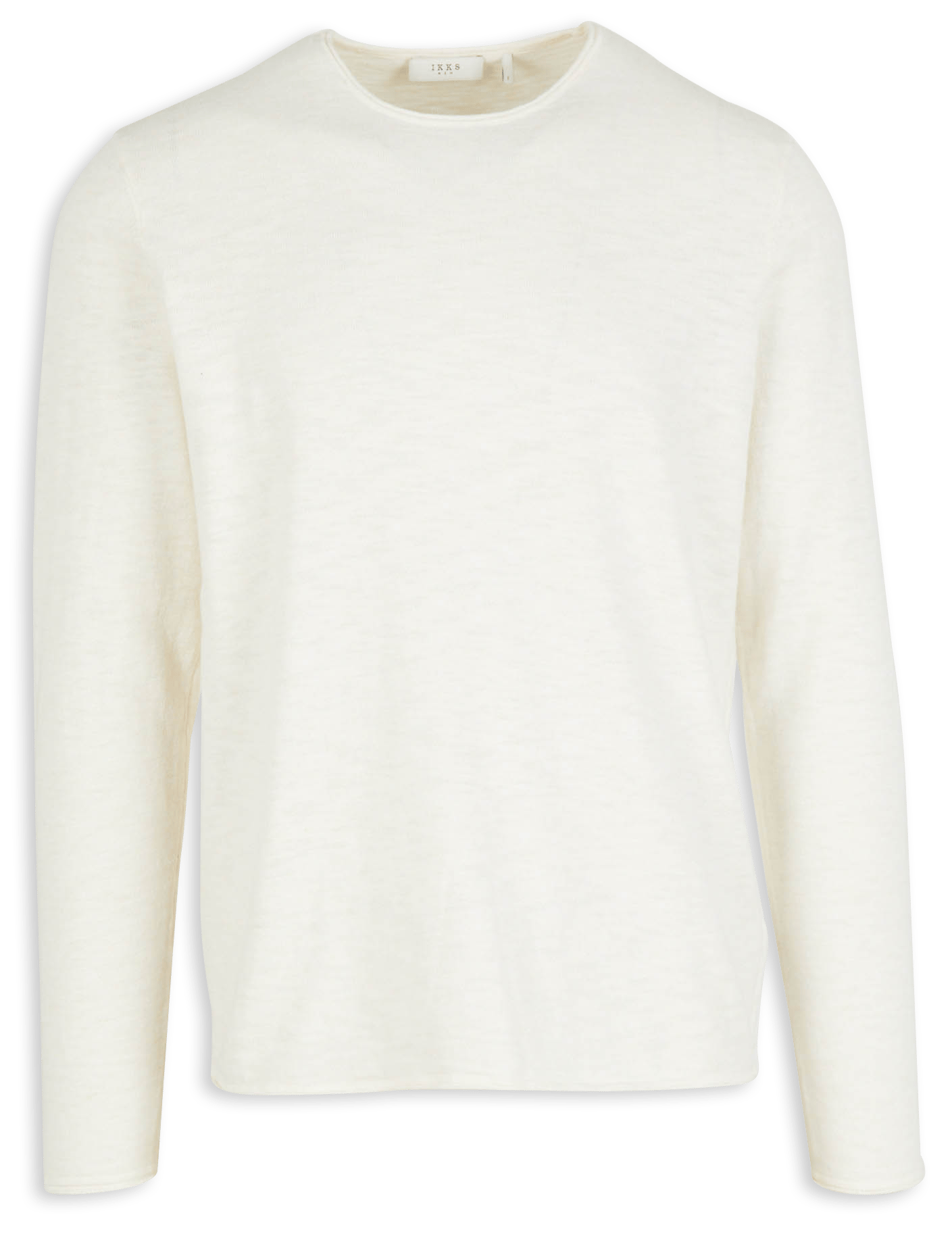 Pull col rond droit en coton IKKS Blanc