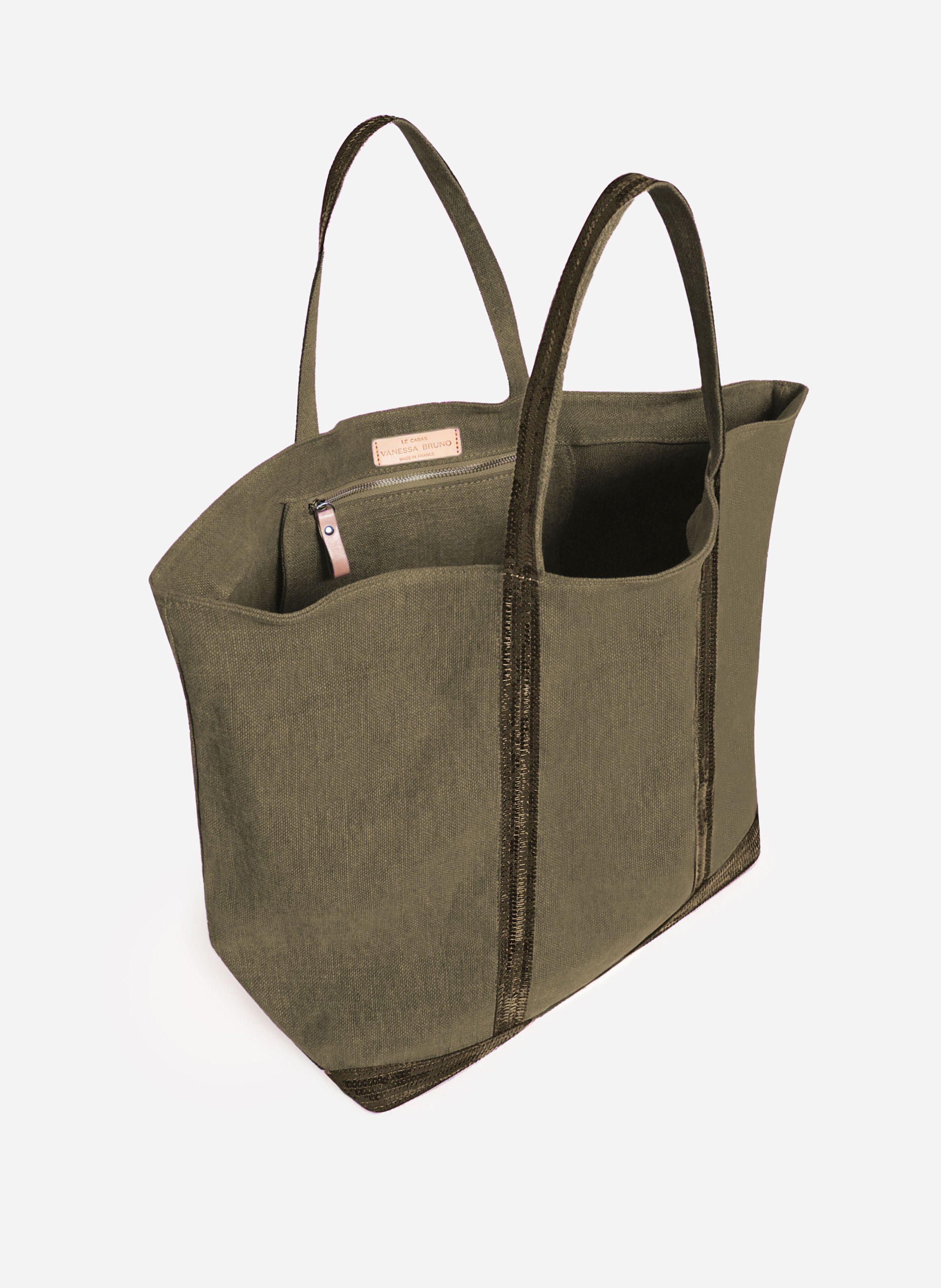 Cabas xl en lin Kaki