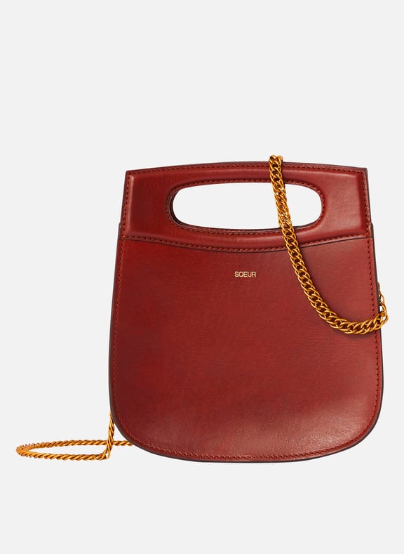 Sac bandoulière en cuir cheri mini Marron by SOEUR SOEUR Sac bandoulière en cuir cheri mini Marron