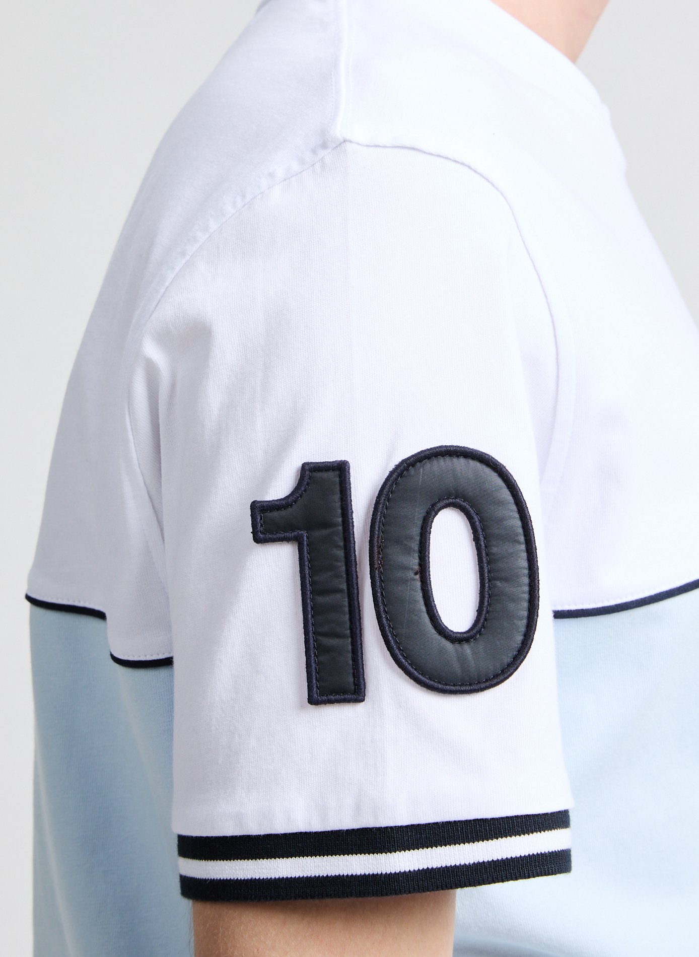 Embroidered cotton T-shirt EDEN PARK Blue