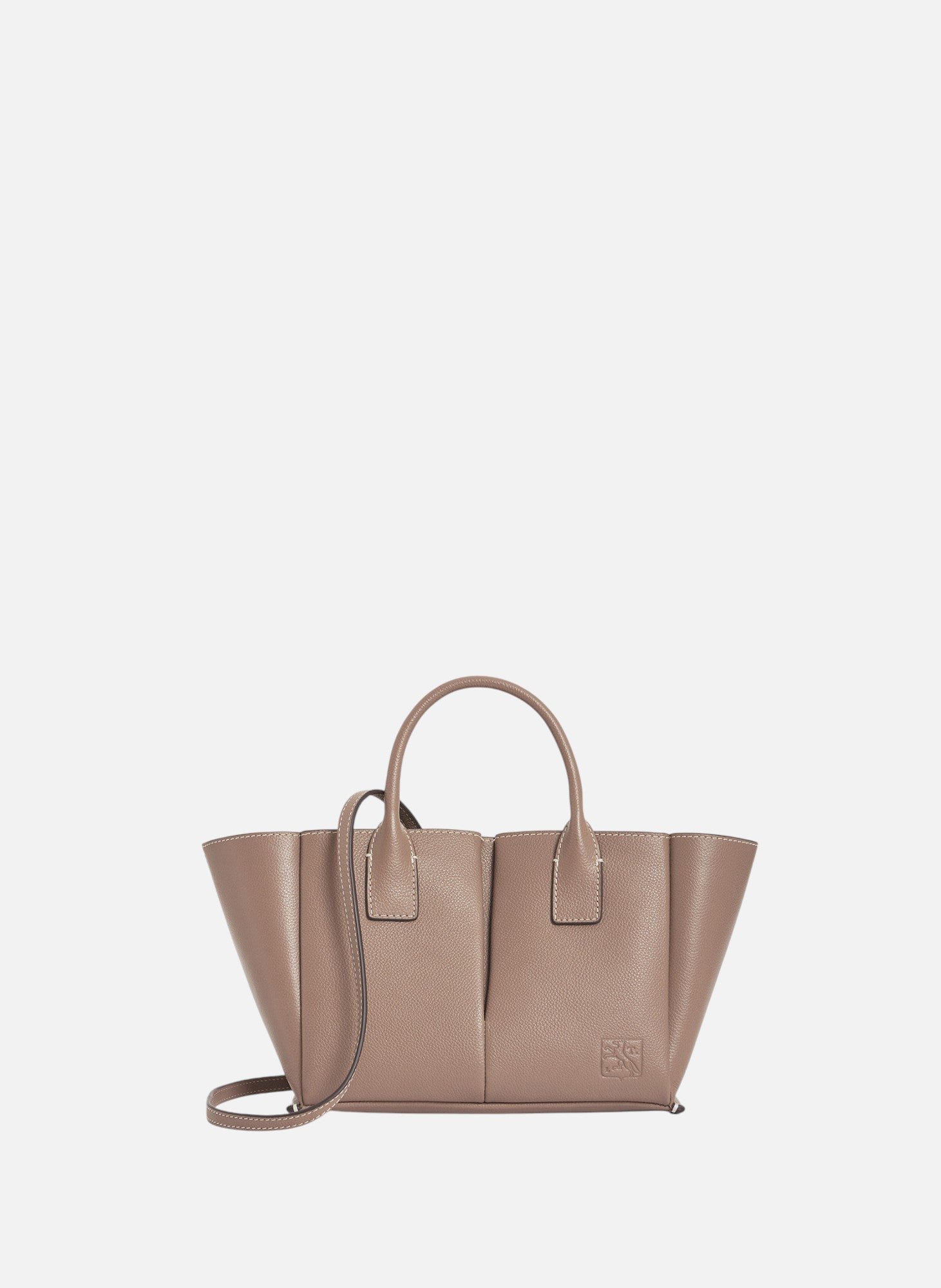 Petit sac à main elena en cuir grainé LE TANNEUR Gris