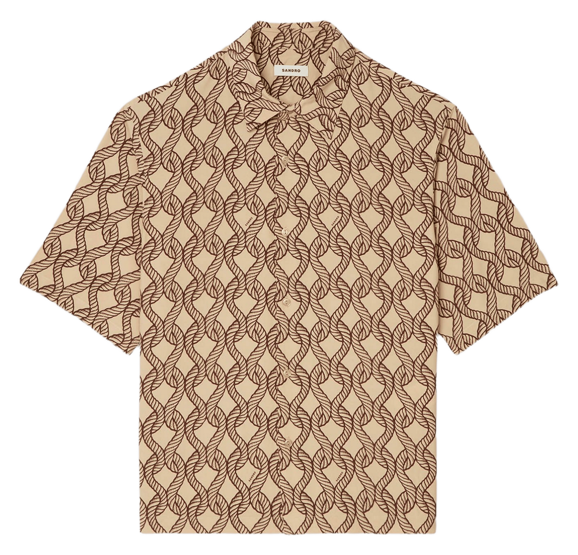Chemise col classique imprimée SANDRO Beige