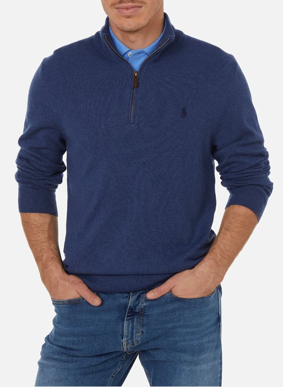 Wool zip-neck jumper Blue by POLO RALPH LAUREN POLO RALPH LAUREN Wool zip-neck jumper Blue