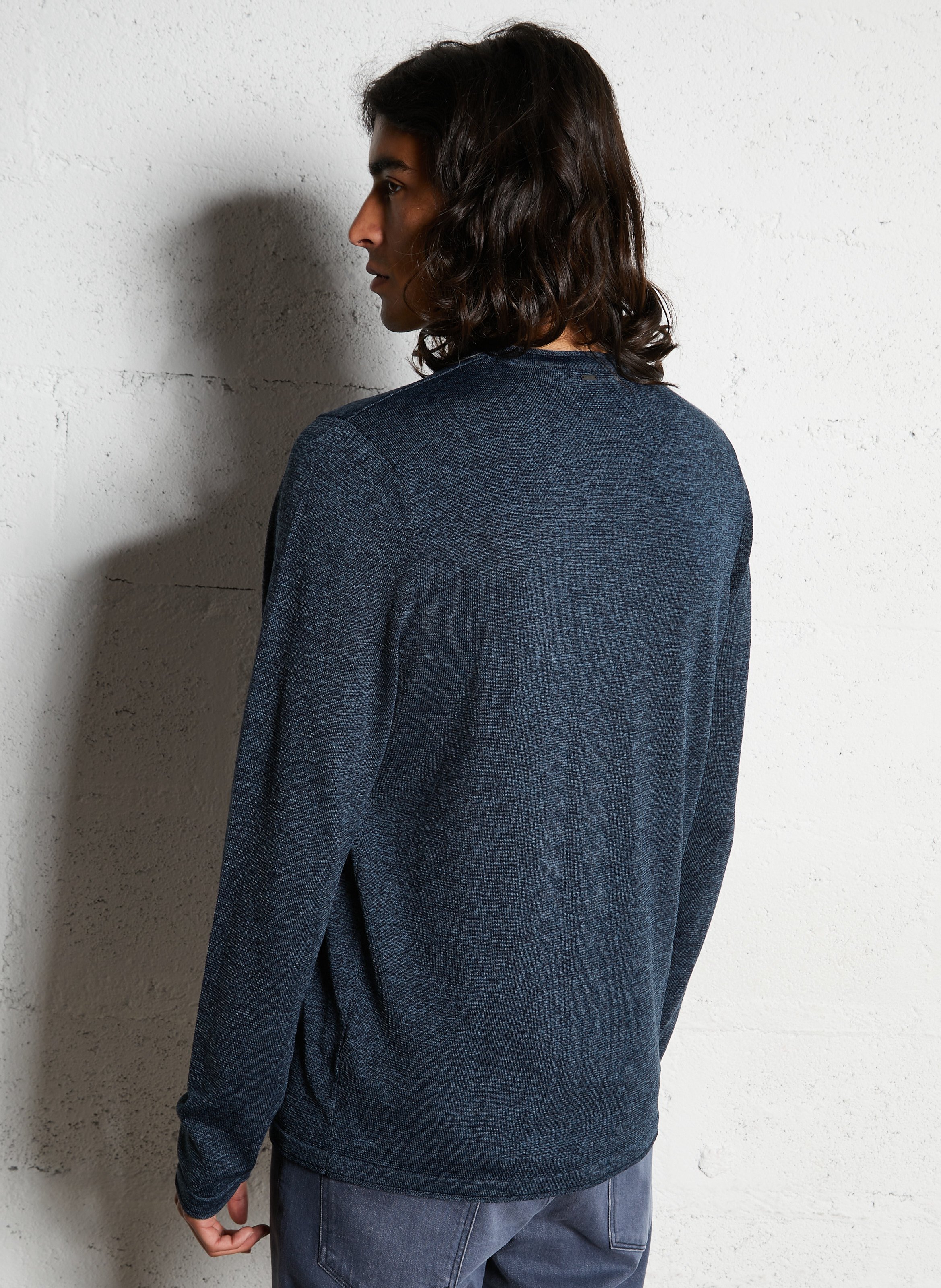 Pull droit en maille IKKS Bleu