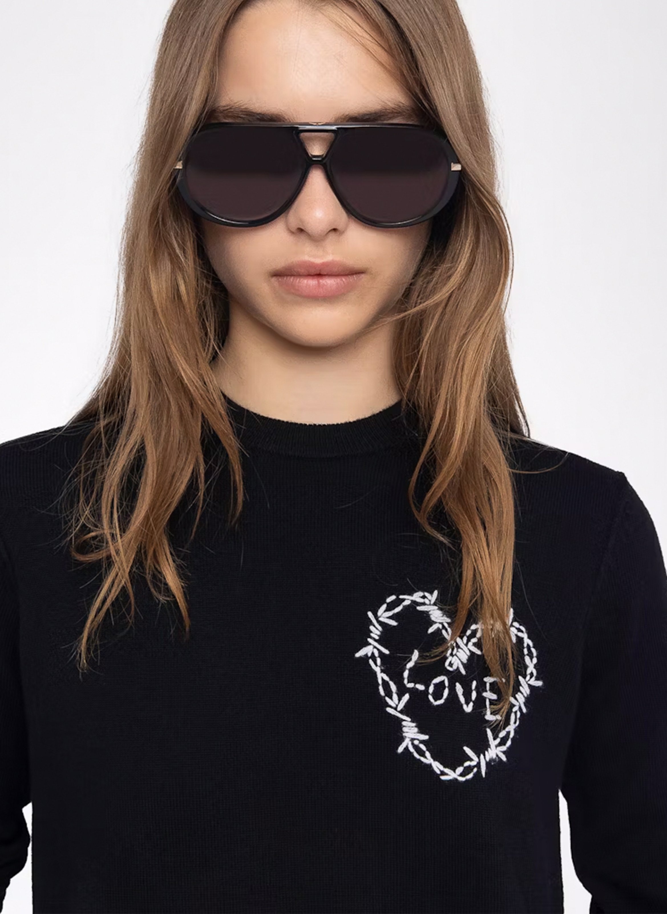 Pull droit en laine mélangée kendy ZADIG&VOLTAIRE Noir