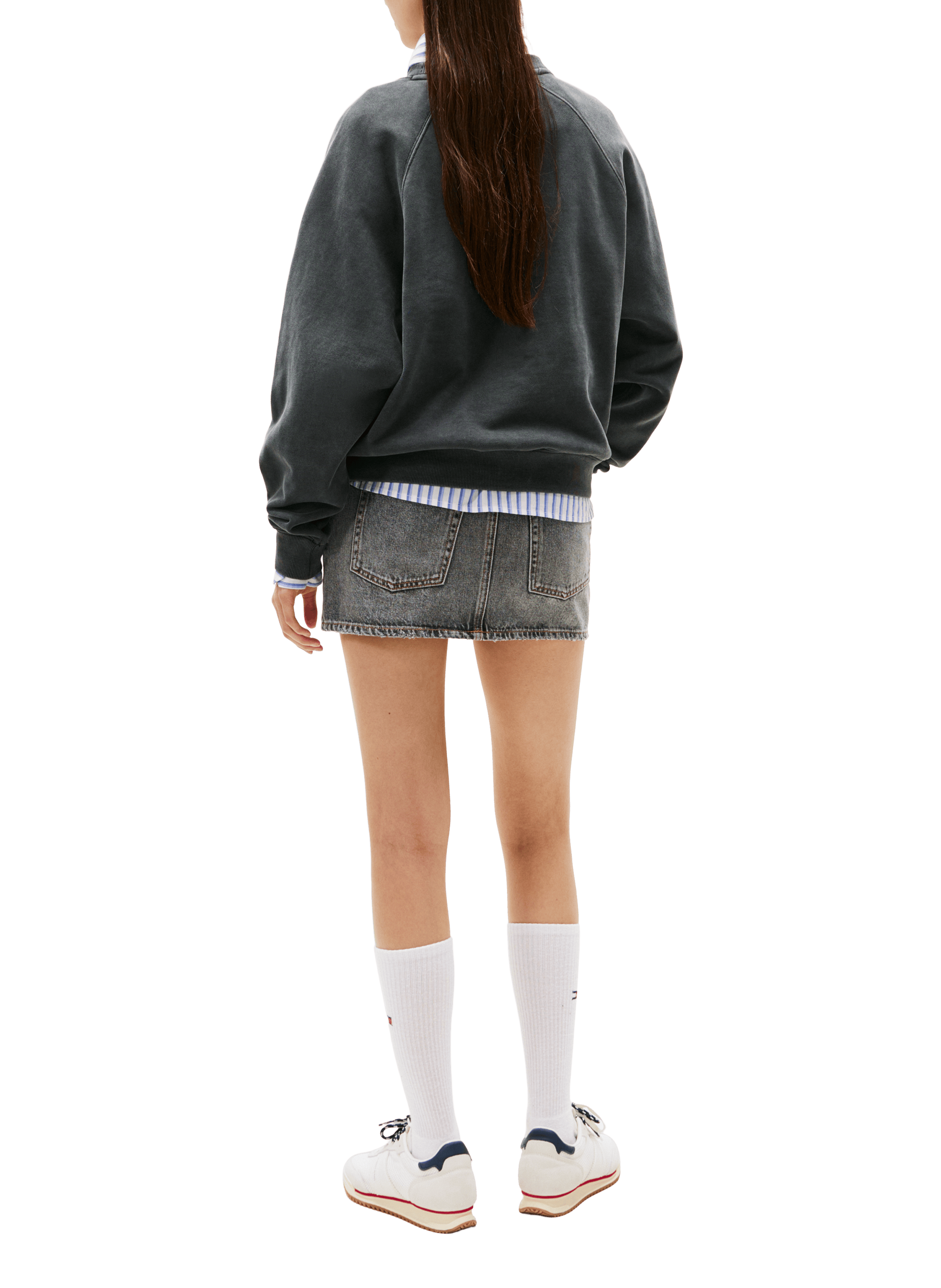 Pull à logo en coton TOMMY HILFIGER Noir