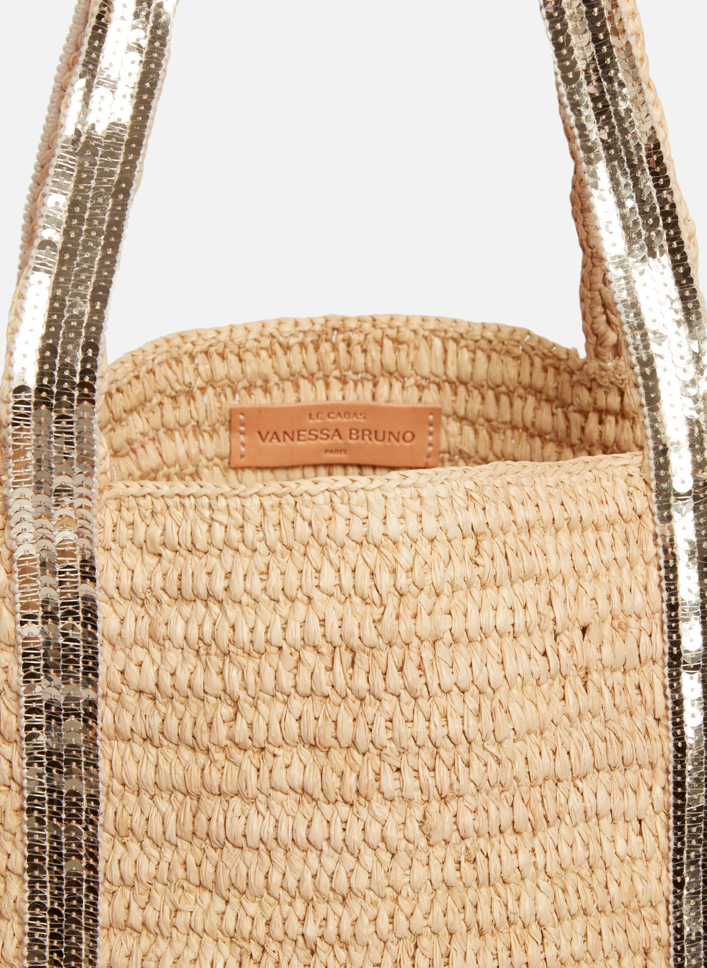 Cabas XL En Raphia et Sequins Or VANESSA BRUNO Doré