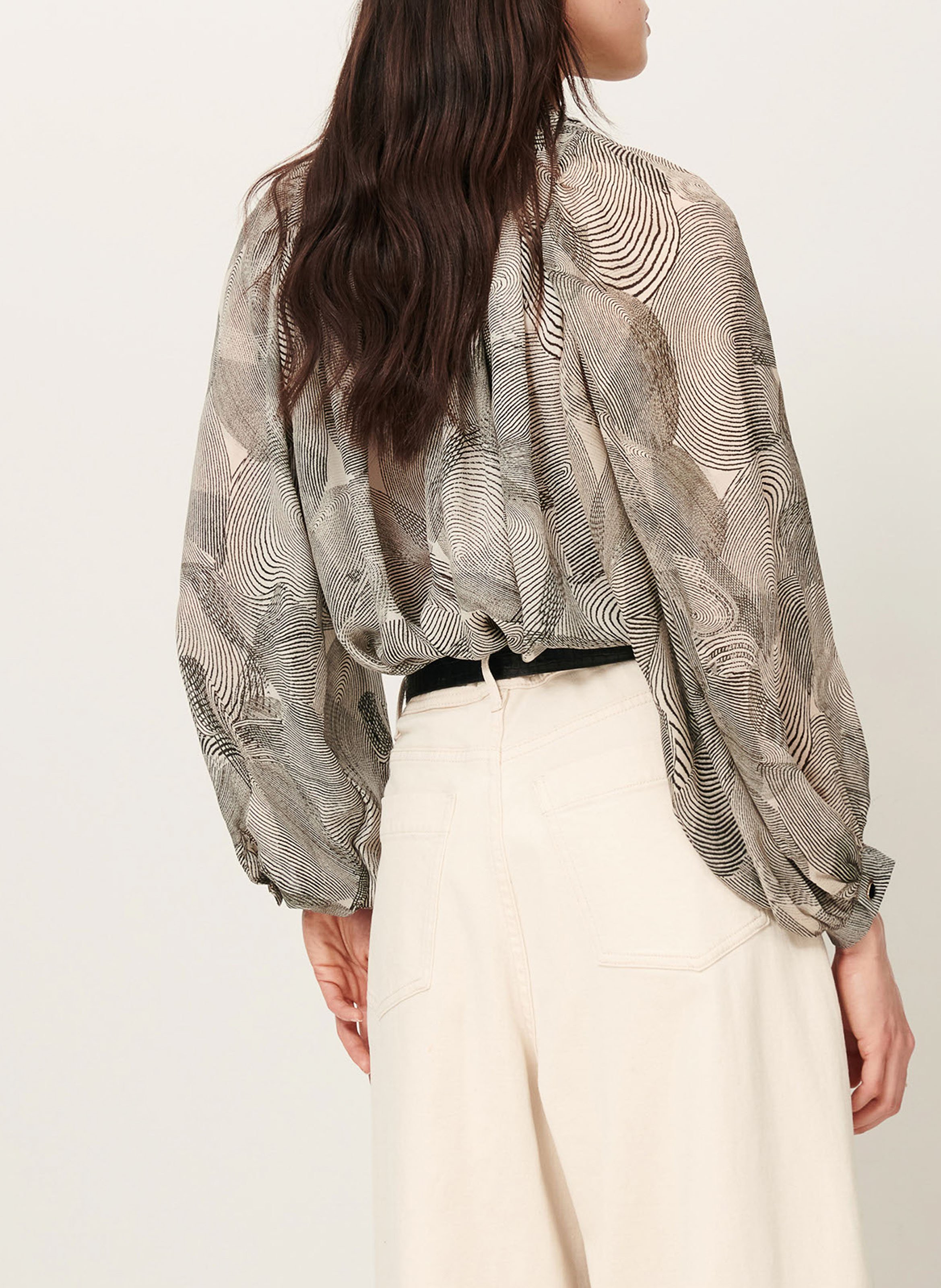 Blouse froncée à motifs en soie salva SESSUN Multicolore