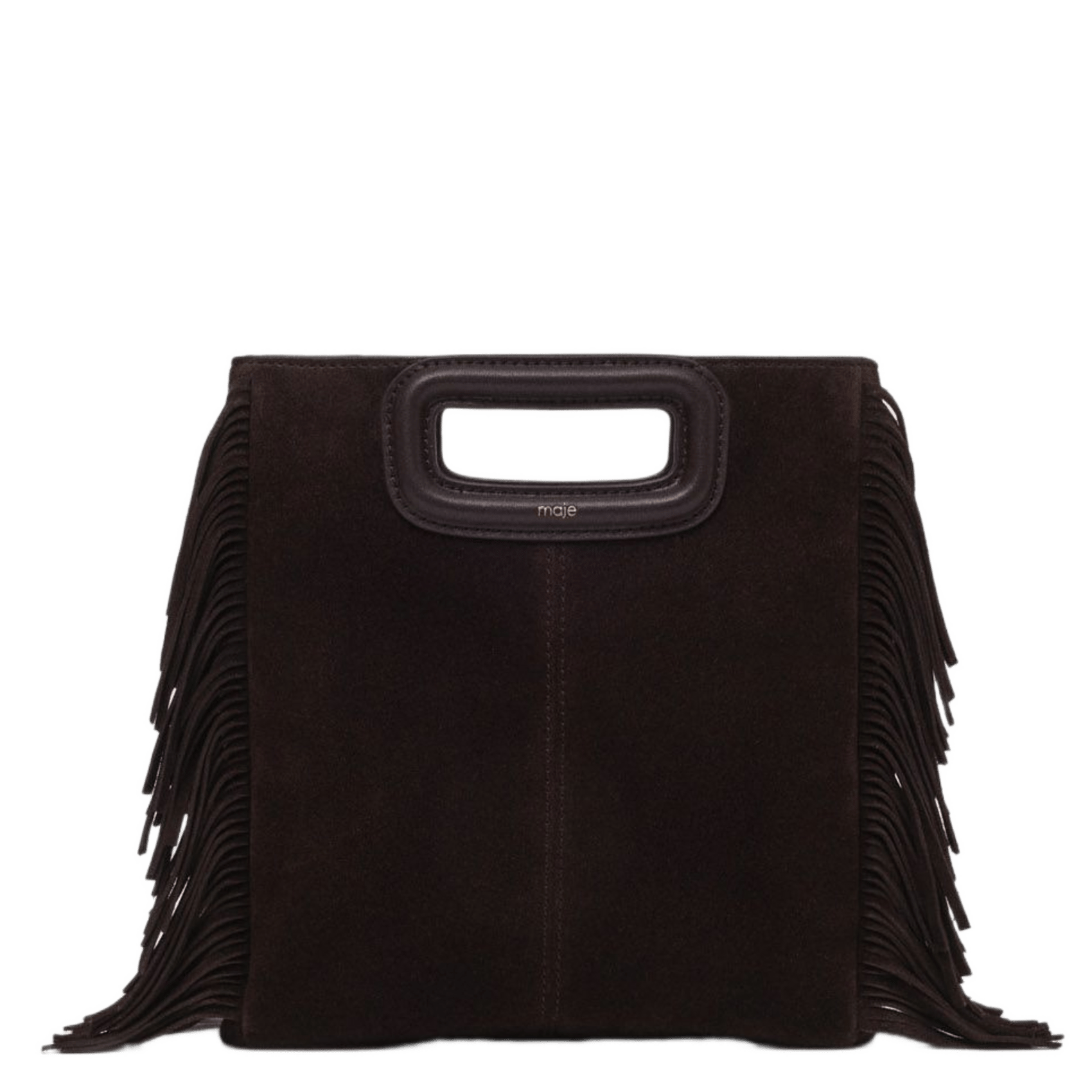 Sac bandoulière en cuir m MAJE Marron