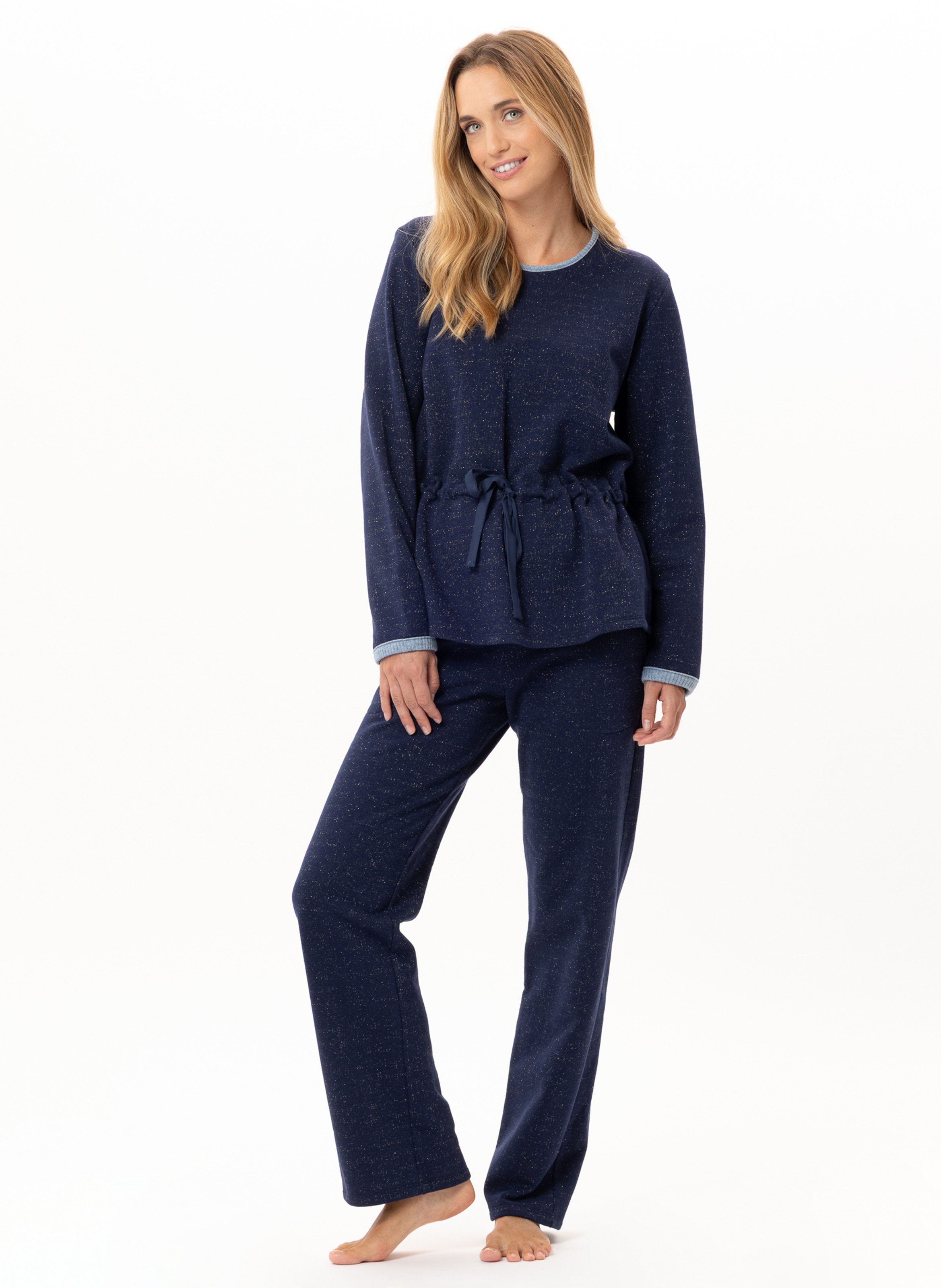 Ensemble homewear en molleton lurex eclat 124 LE CHAT Bleu
