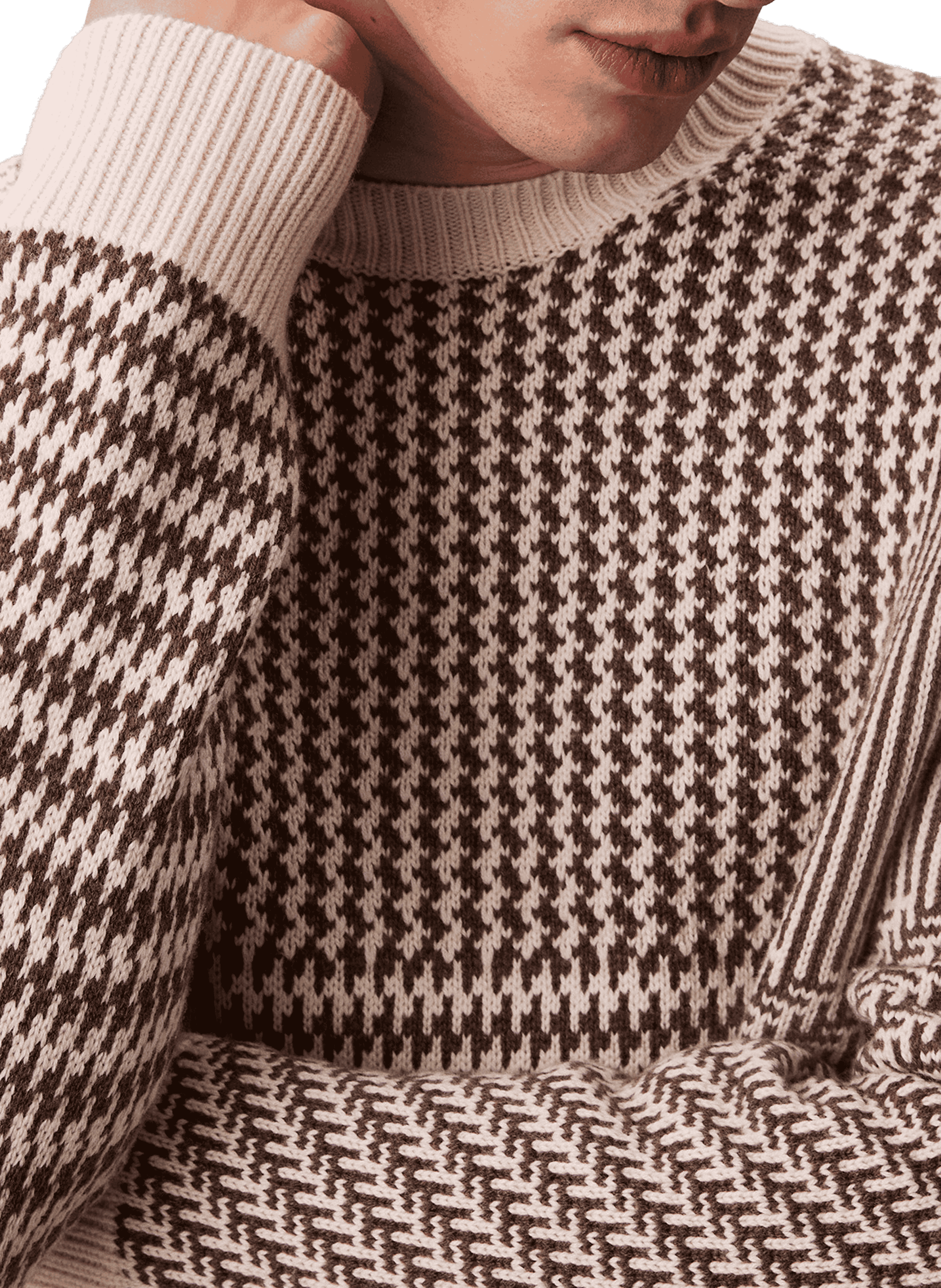 Houndstooth pattern sweater CALVIN KLEIN Brown