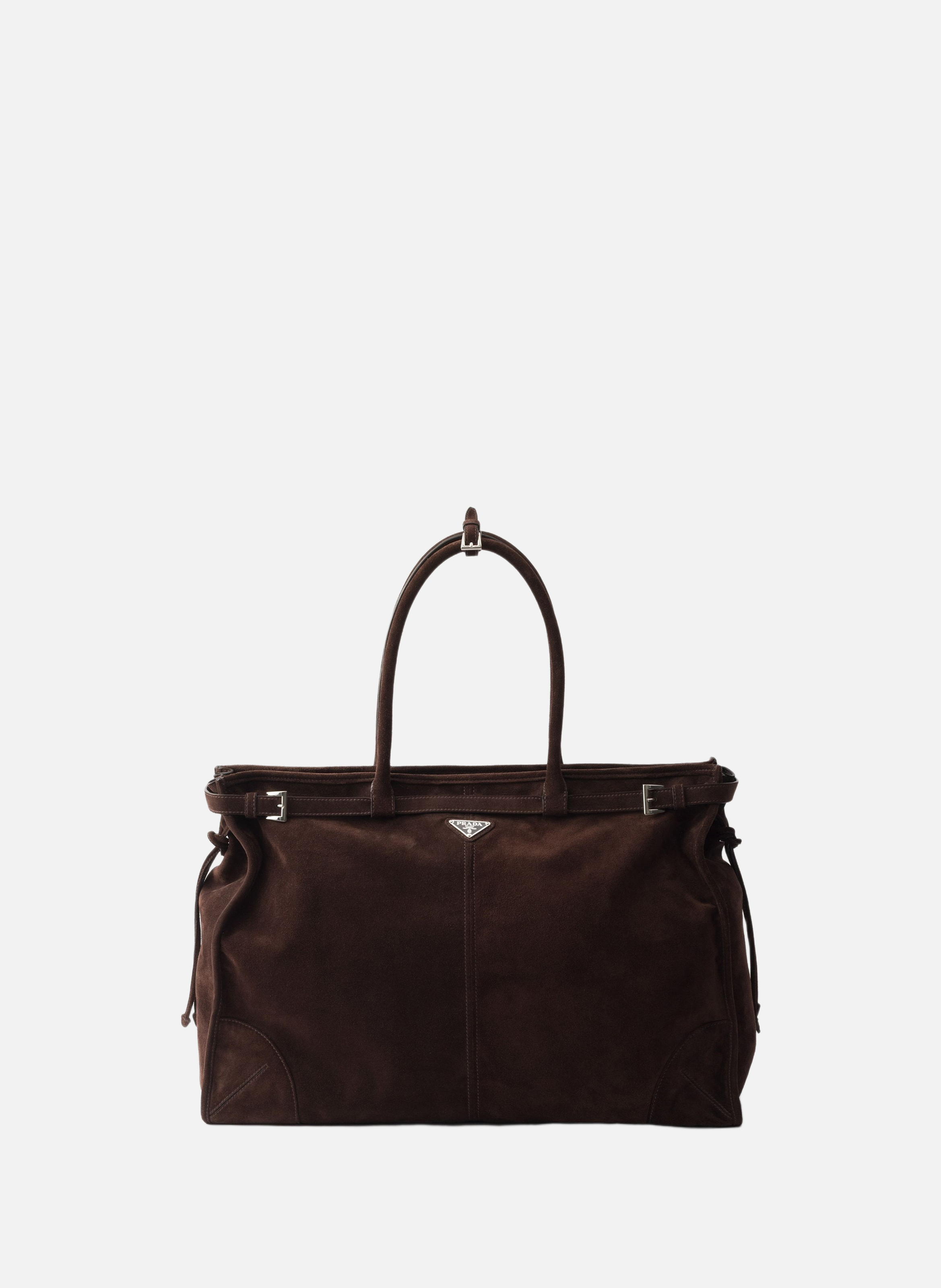 Cabas prada bonnie en suède PRADA Marron