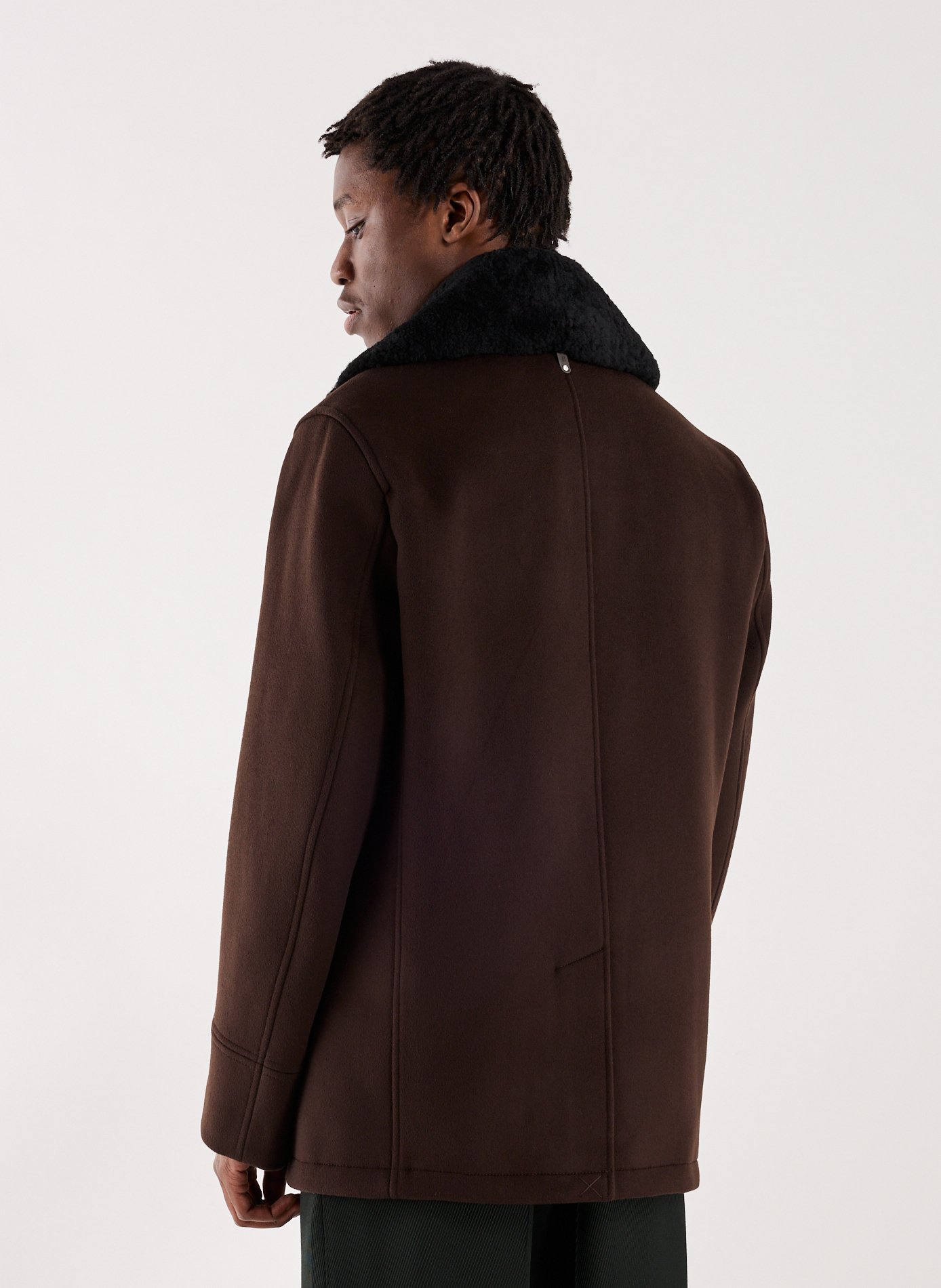 Manteau Cole en lainage à double boutonnage MACKAGE Marron