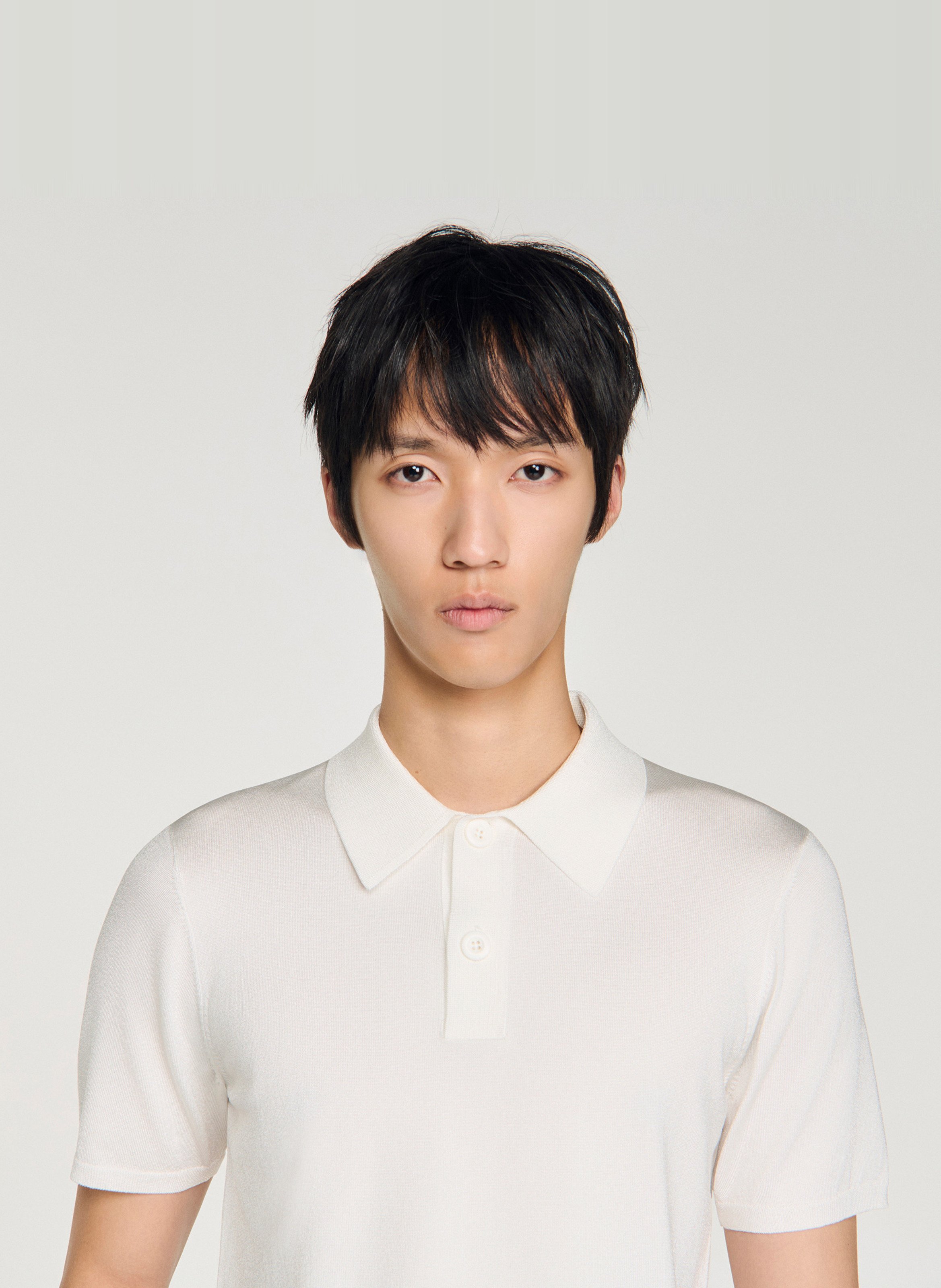 Polo regular fit SANDRO Blanc