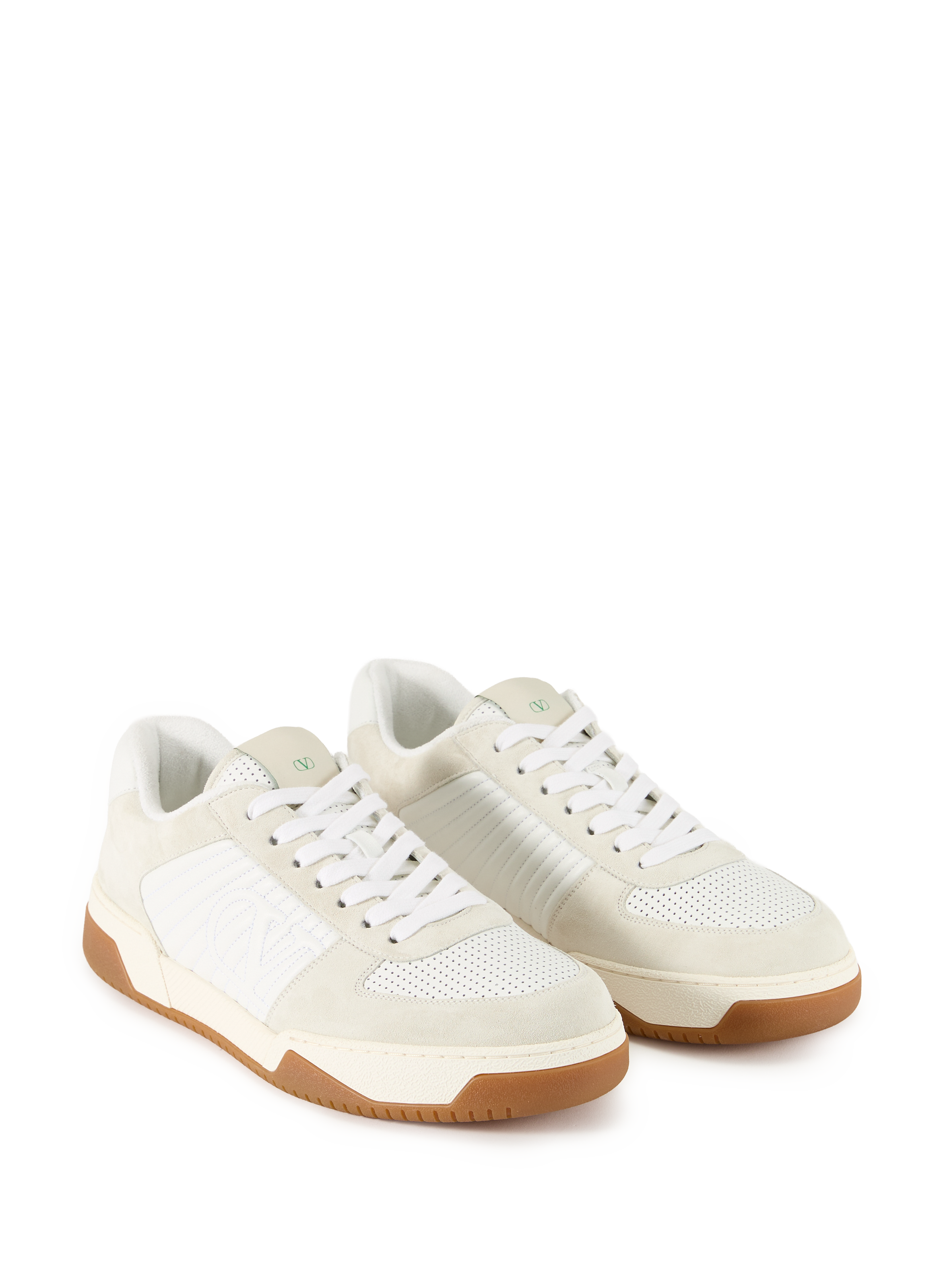 Bi-material leather sneakers VALENTINO White