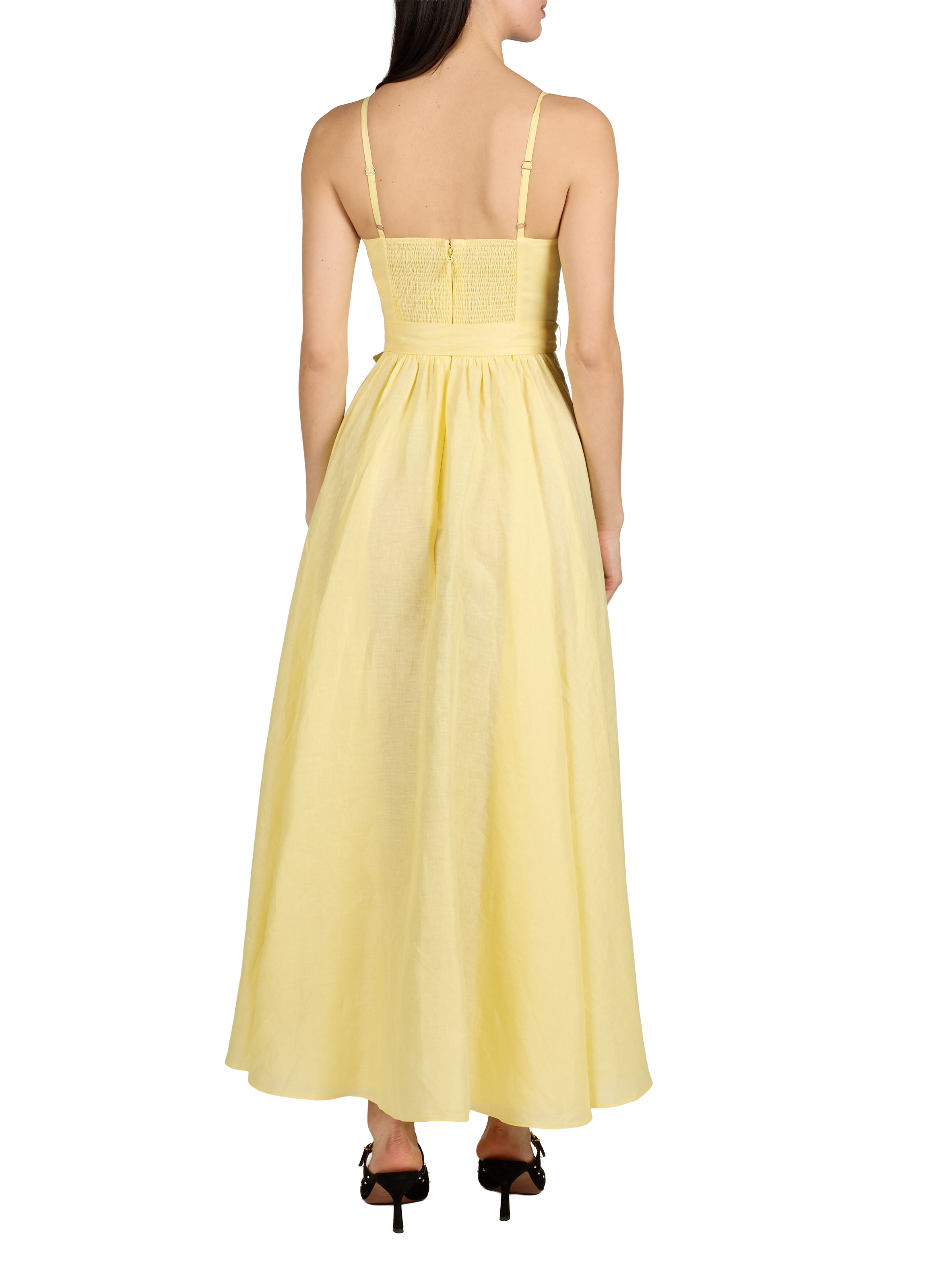 Robe midi sans manches Awaken en lin ZIMMERMANN Jaune