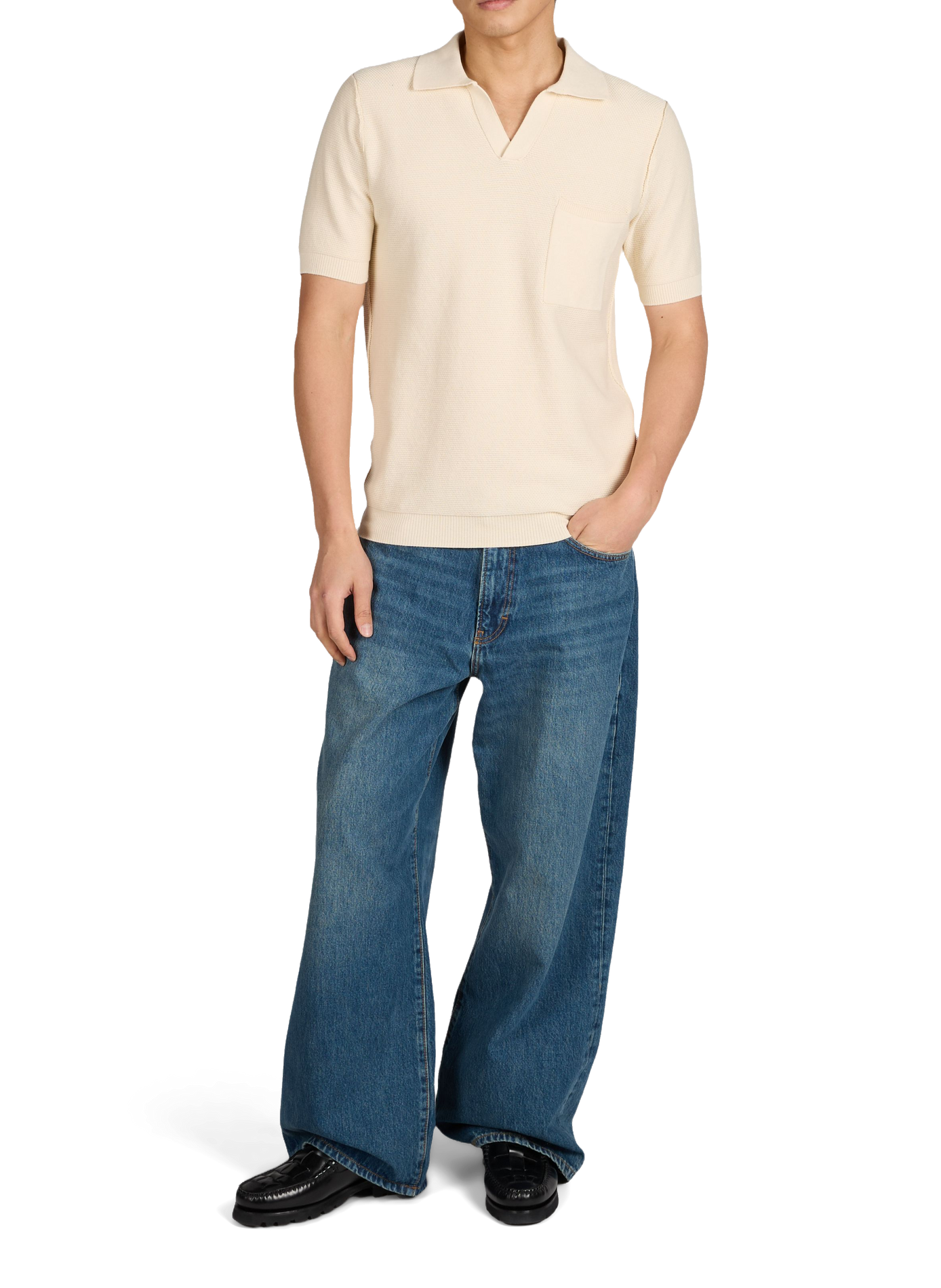 Short-sleeved cotton piqué polo REPLAY Beige