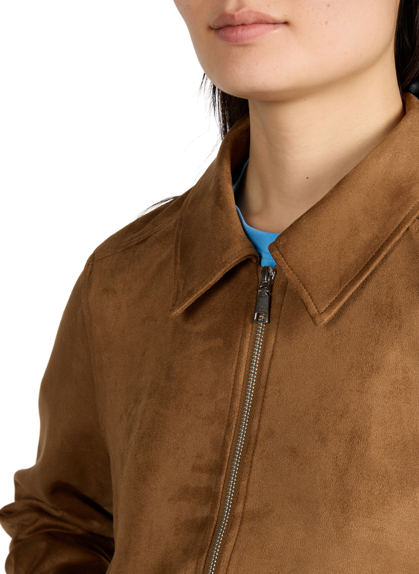 Short suede effect jacket VILA Brown