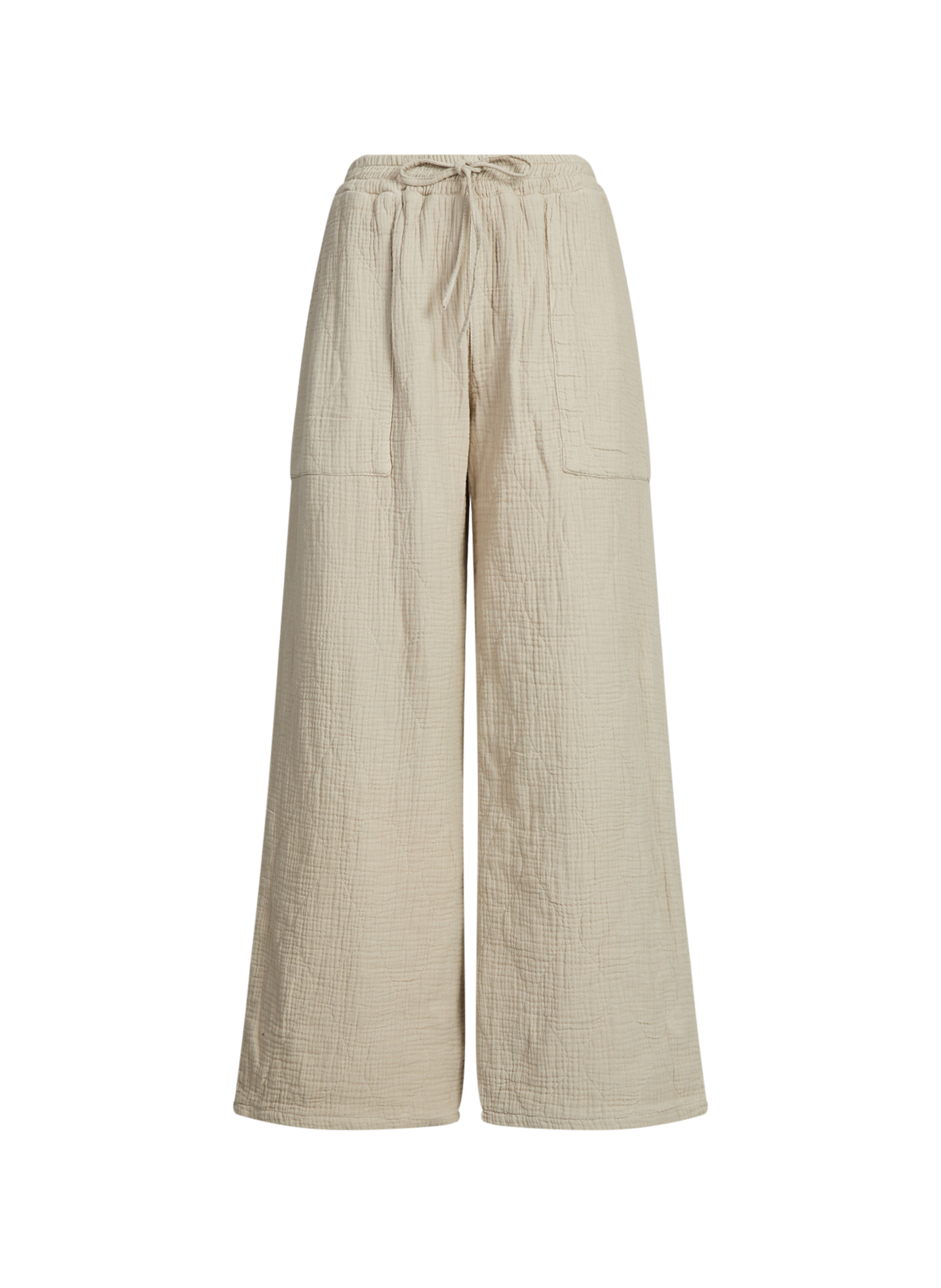 Pantalon Phoenix droit en coton matelassé AOKYANOS Beige