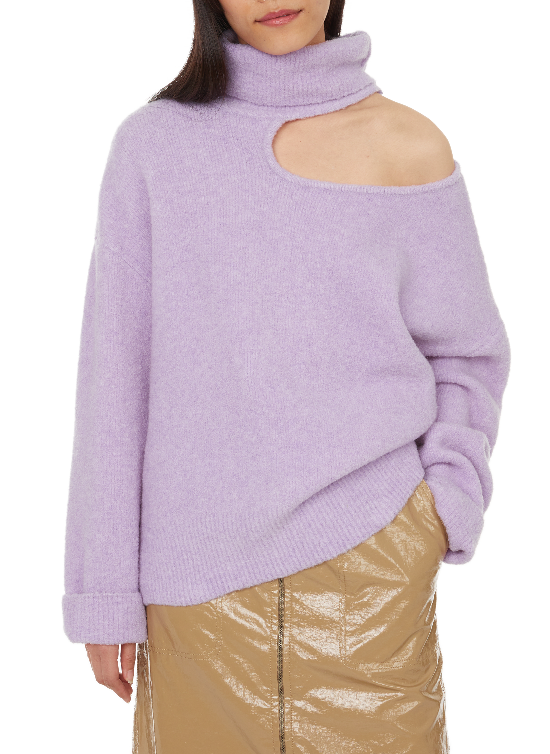 Miki merino wool-blend jumper REJINA PYO Purple