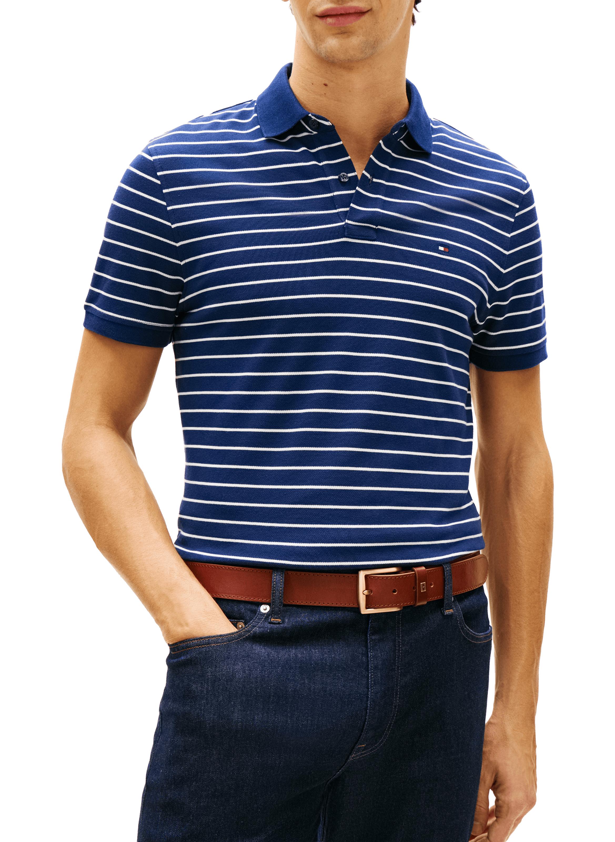 Polo en coton organique TOMMY HILFIGER Bleu