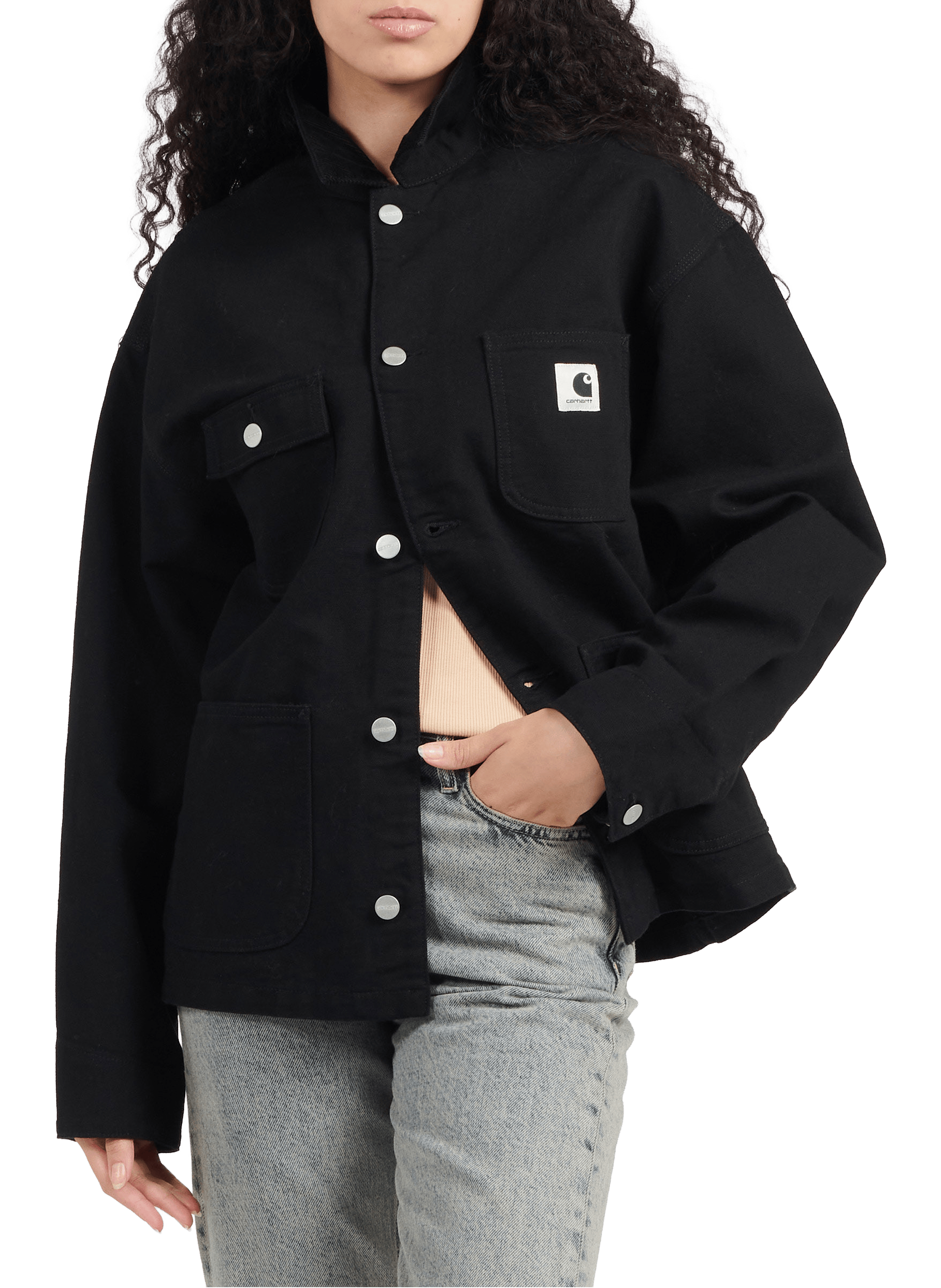 Veste droite à logo en coton CARHARTT WIP Noir