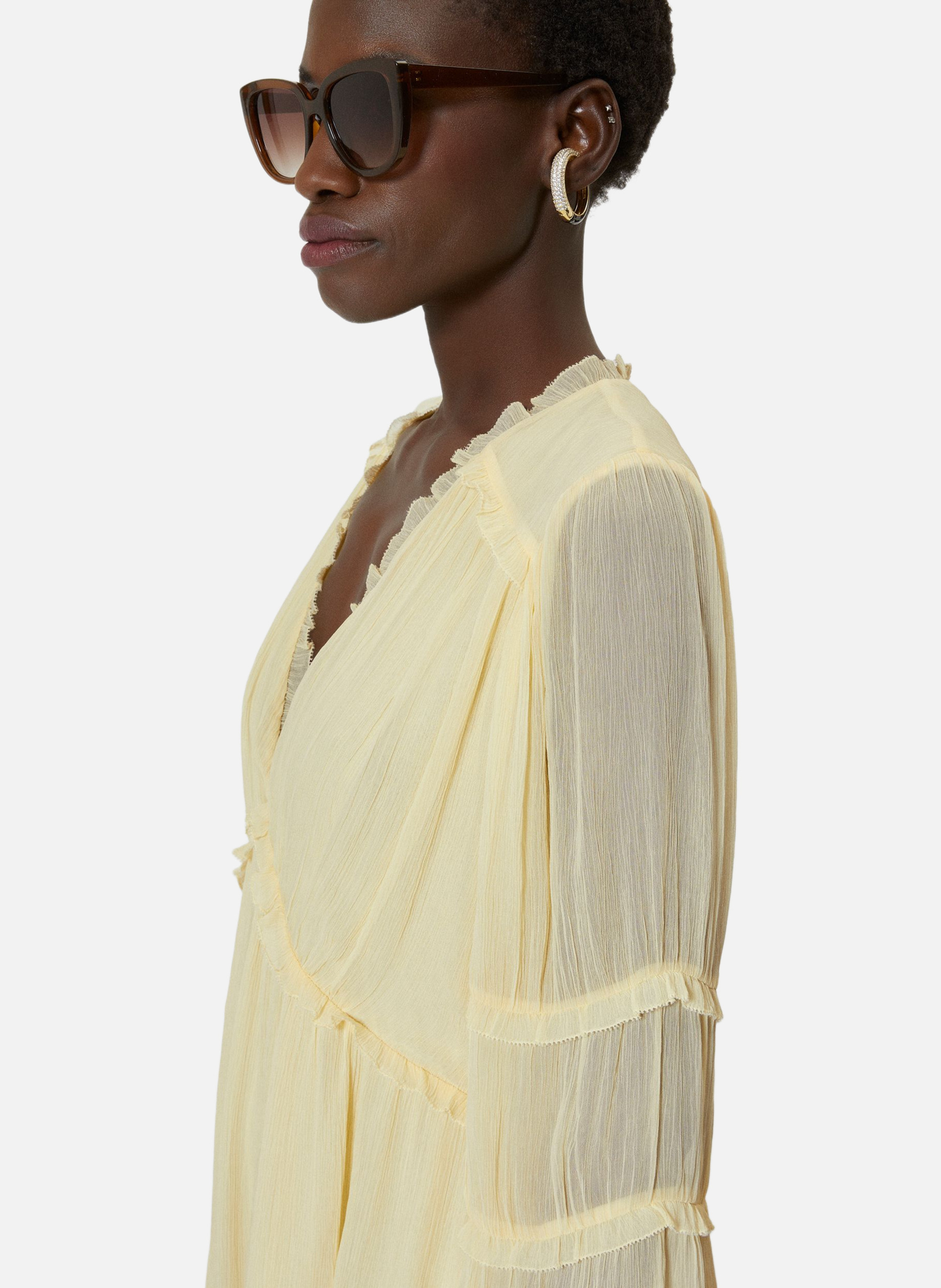 Robe courte volantée THE KOOPLES Jaune