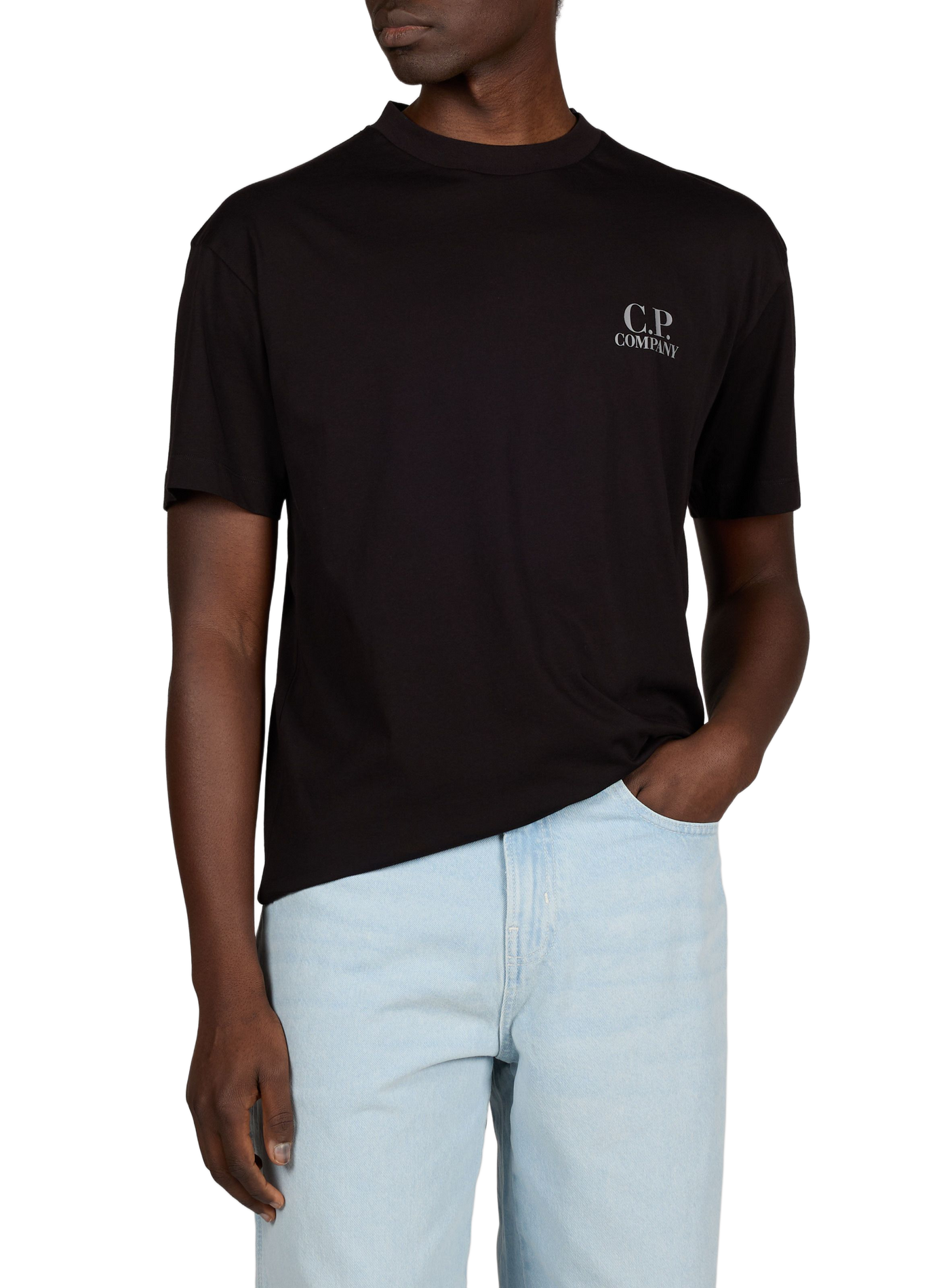 T-shirt à logo en coton CP COMPANY Noir