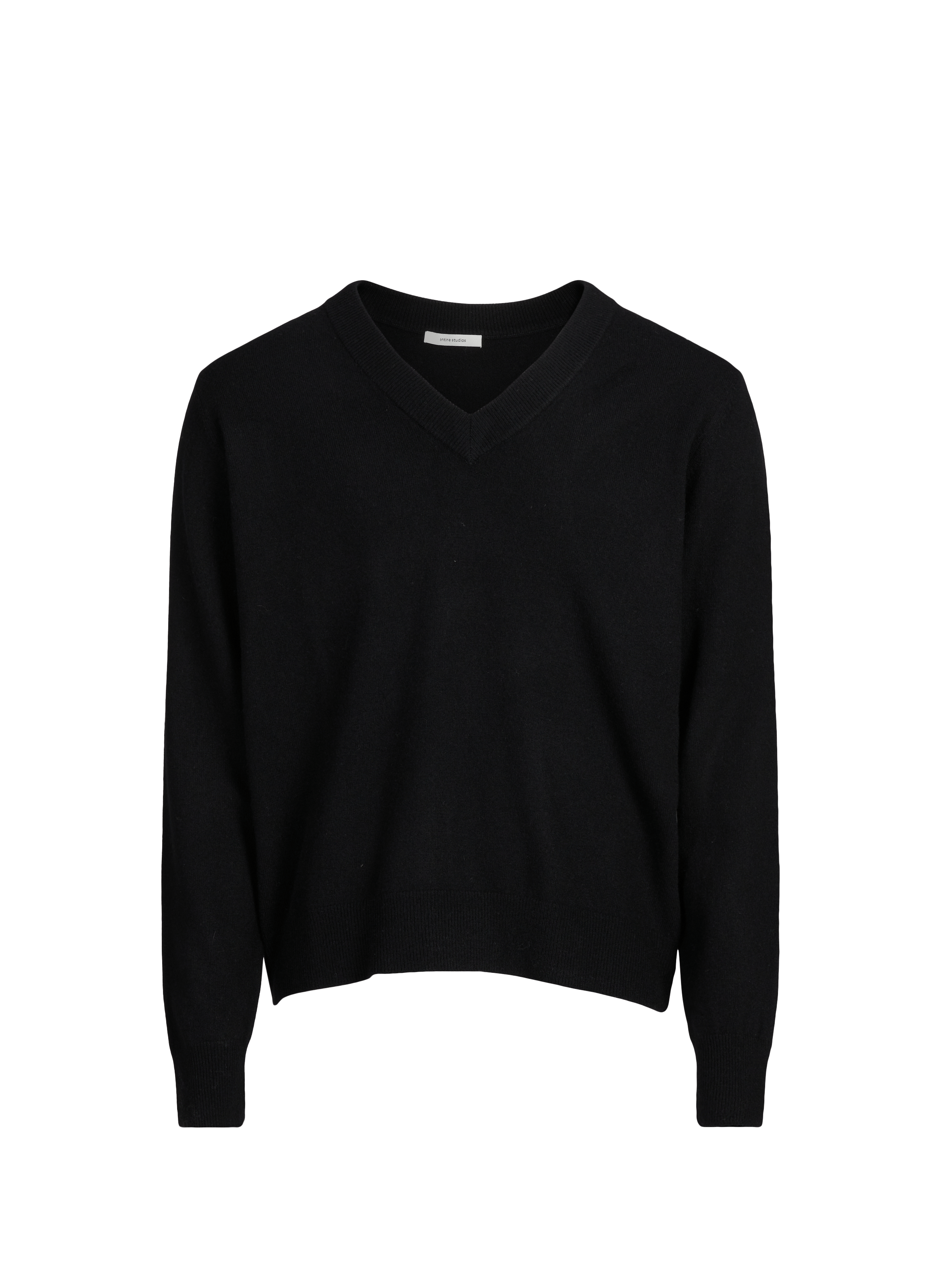 Merino wool and cashmere V-neck sweater ENTIRE STUDIOS Black