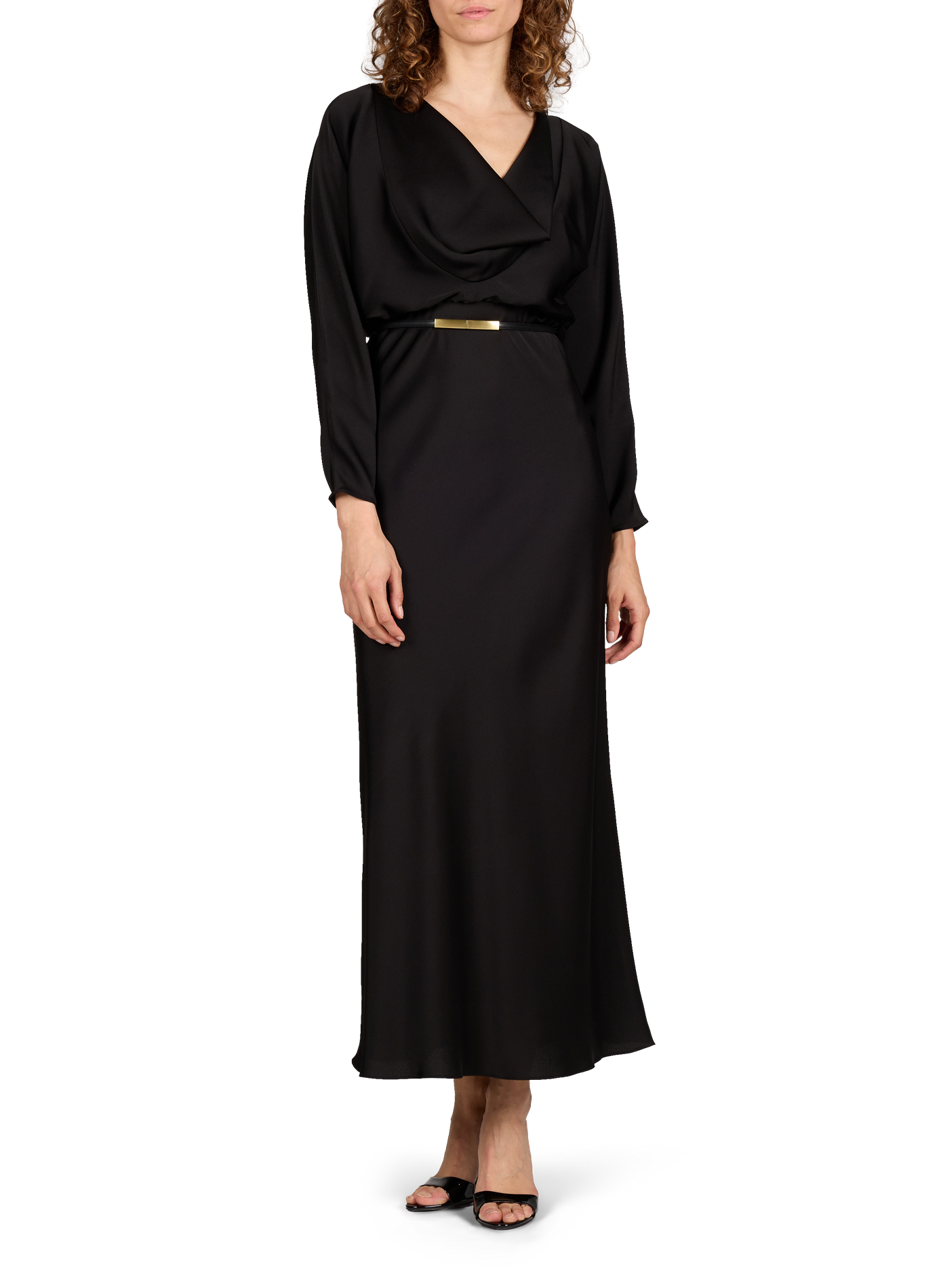 Robe à manches longues avec ceinture MAX MARA STUDIO Noir