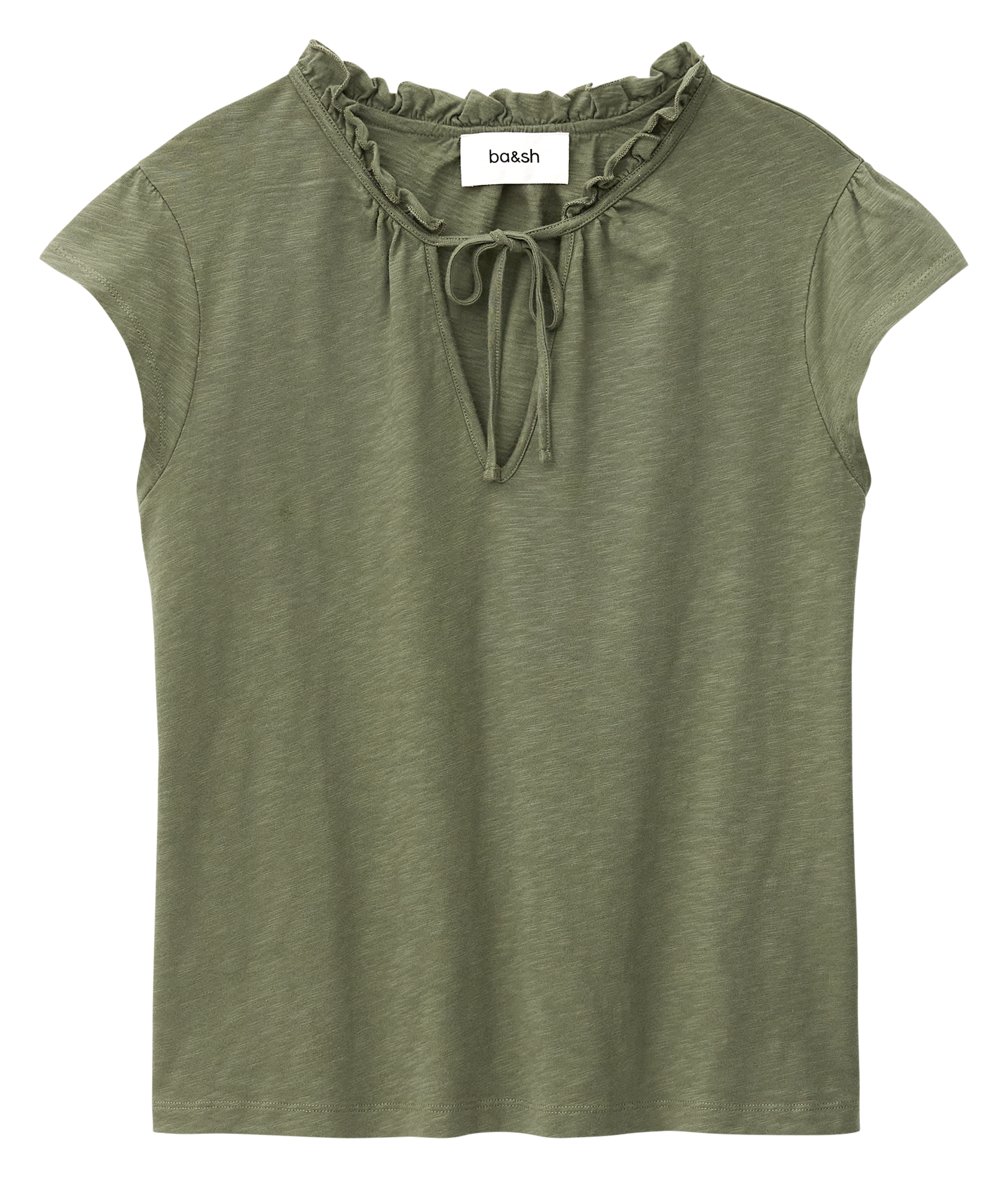 Tee-shirt col rond en coton very BA&SH Kaki
