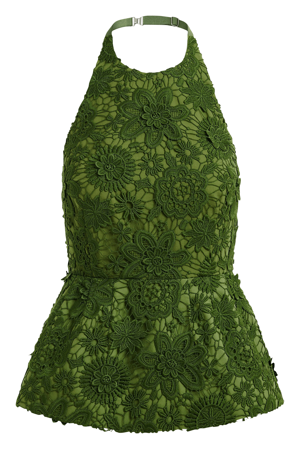 Top cintré en dentelle florale jarot Vert