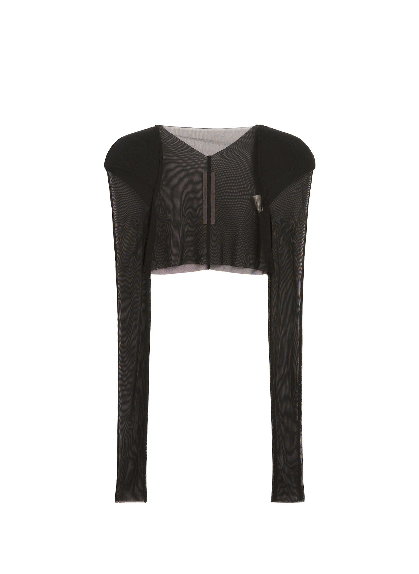 Long-sleeve cropped transparent top RICK OWENS Black