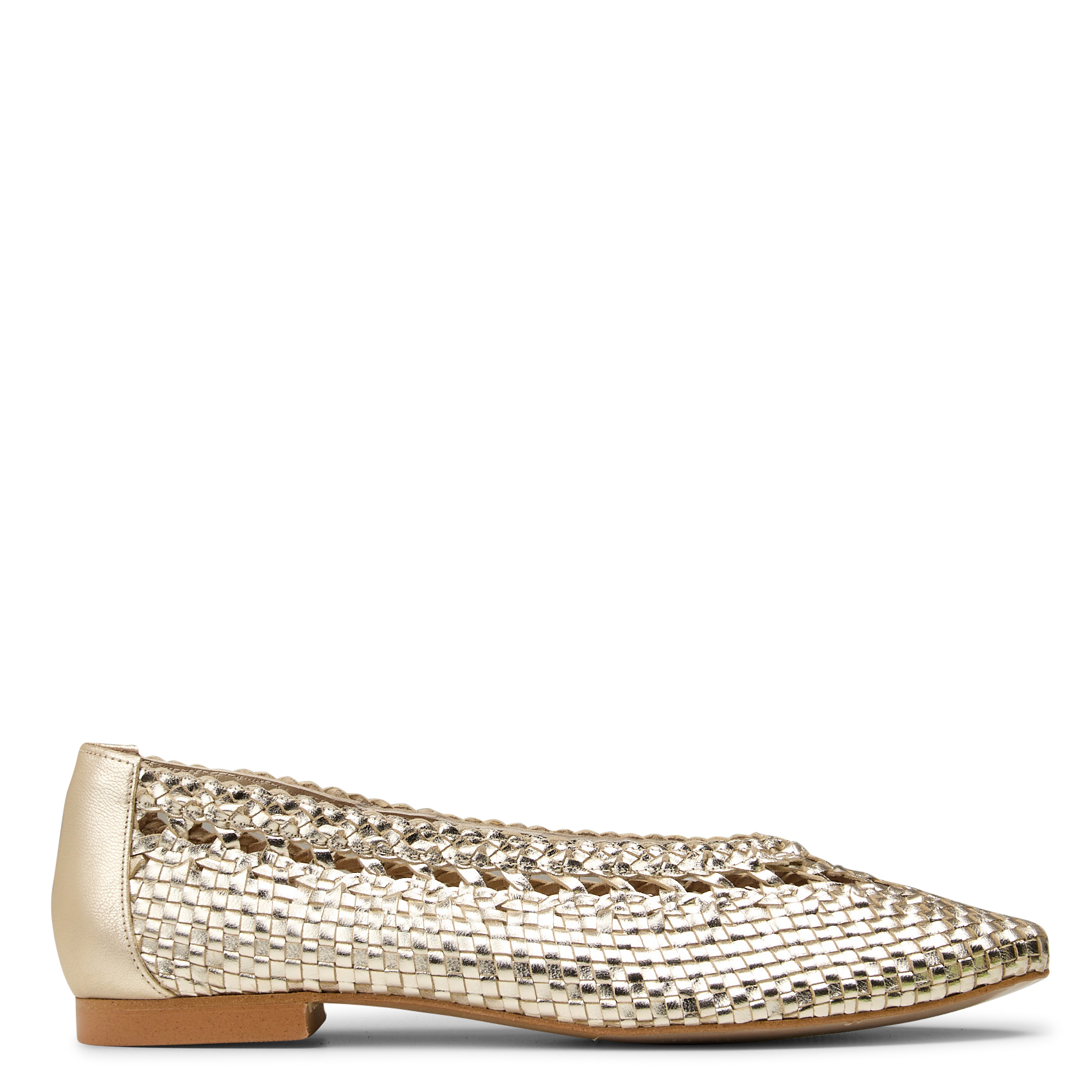 Ballerines en cuir tressées santiago MAISON 123 Doré