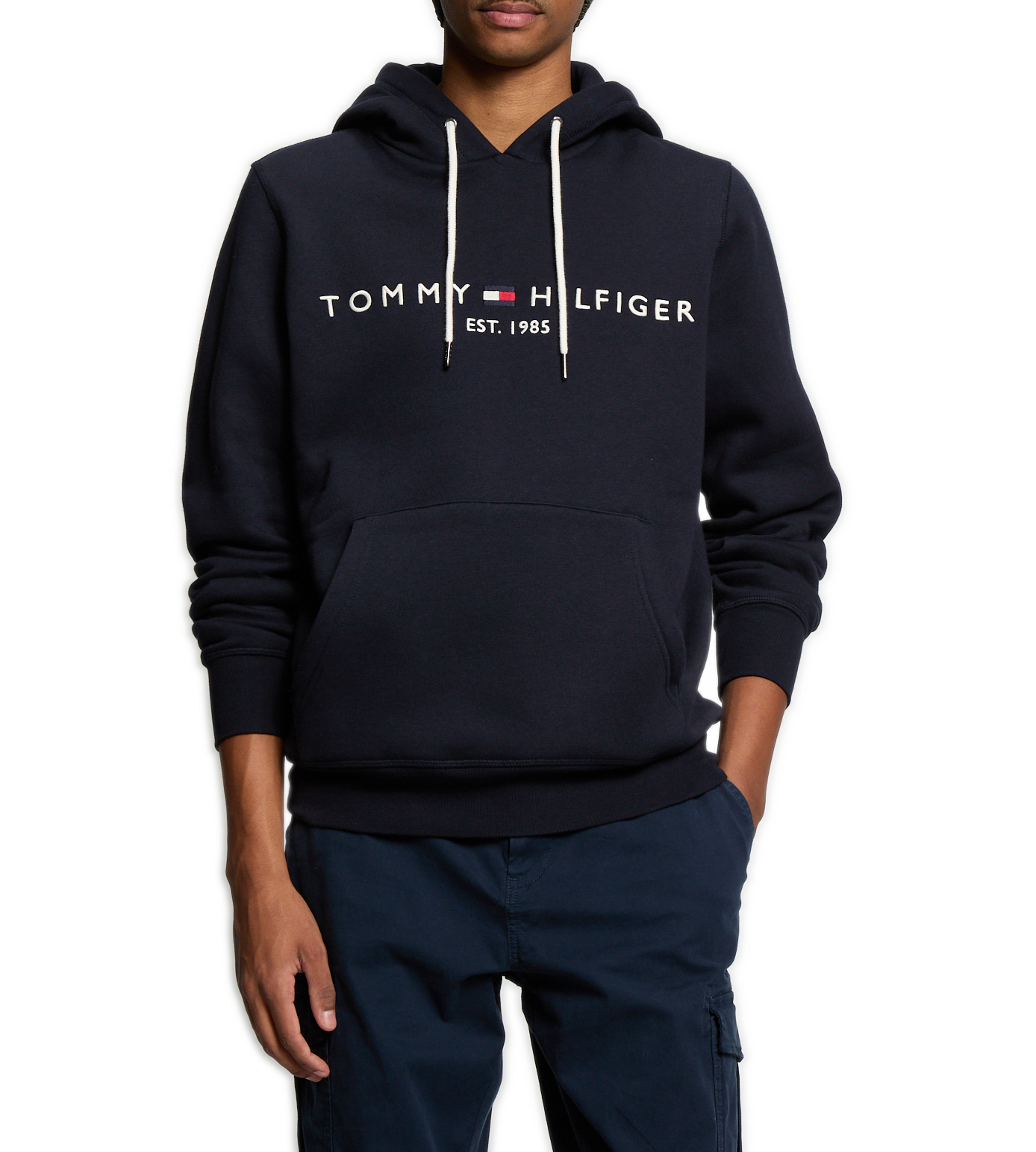 Organic cotton logo hoodie TOMMY HILFIGER Blue