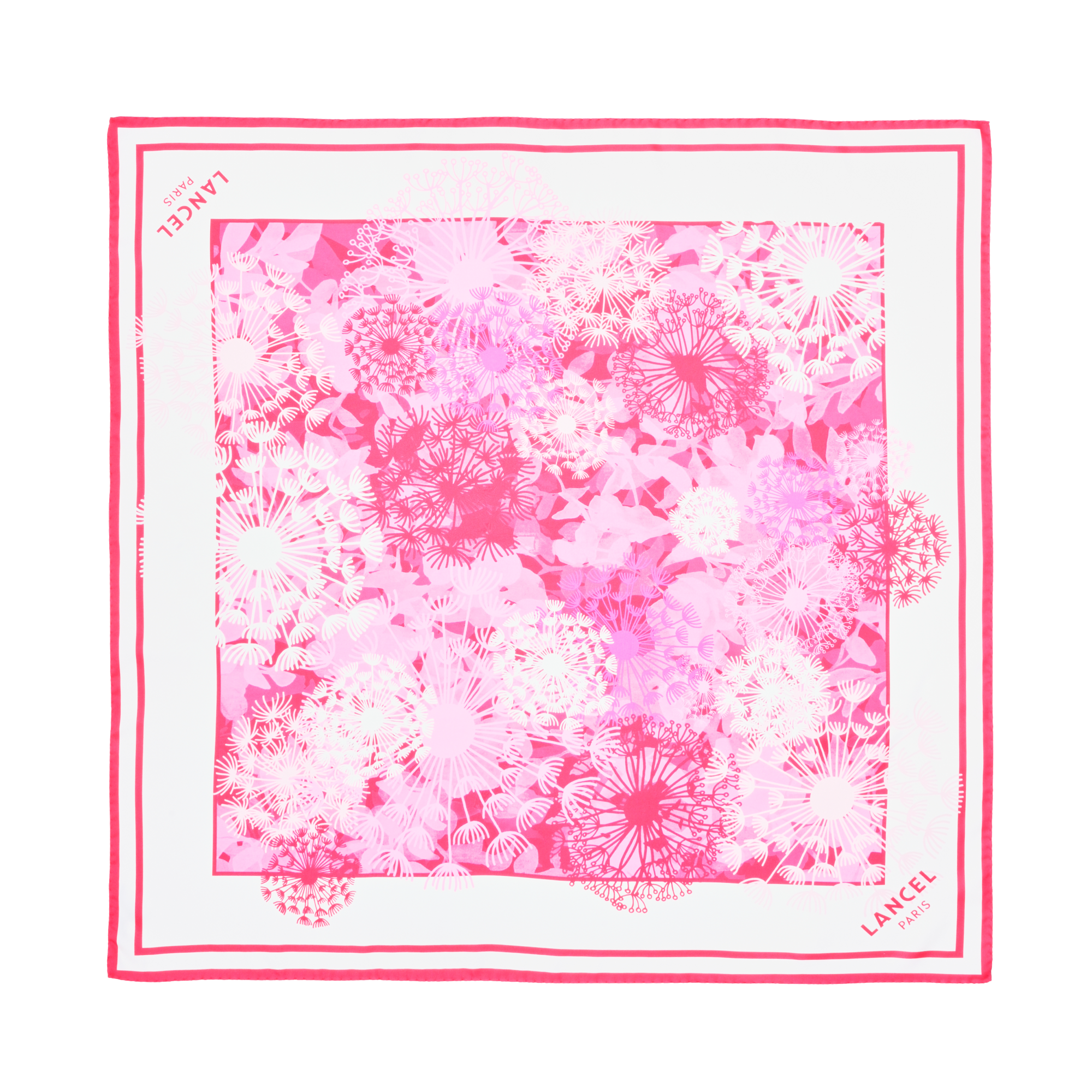 90 cm silk square with fireworks pattern by lancel LANCEL Purple