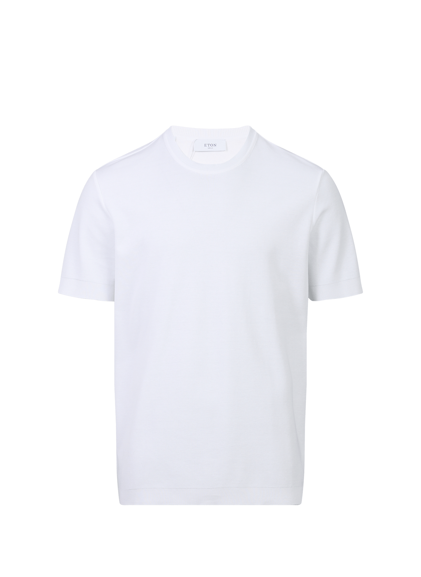 T-shirt recht in effen katoen ETON Wit