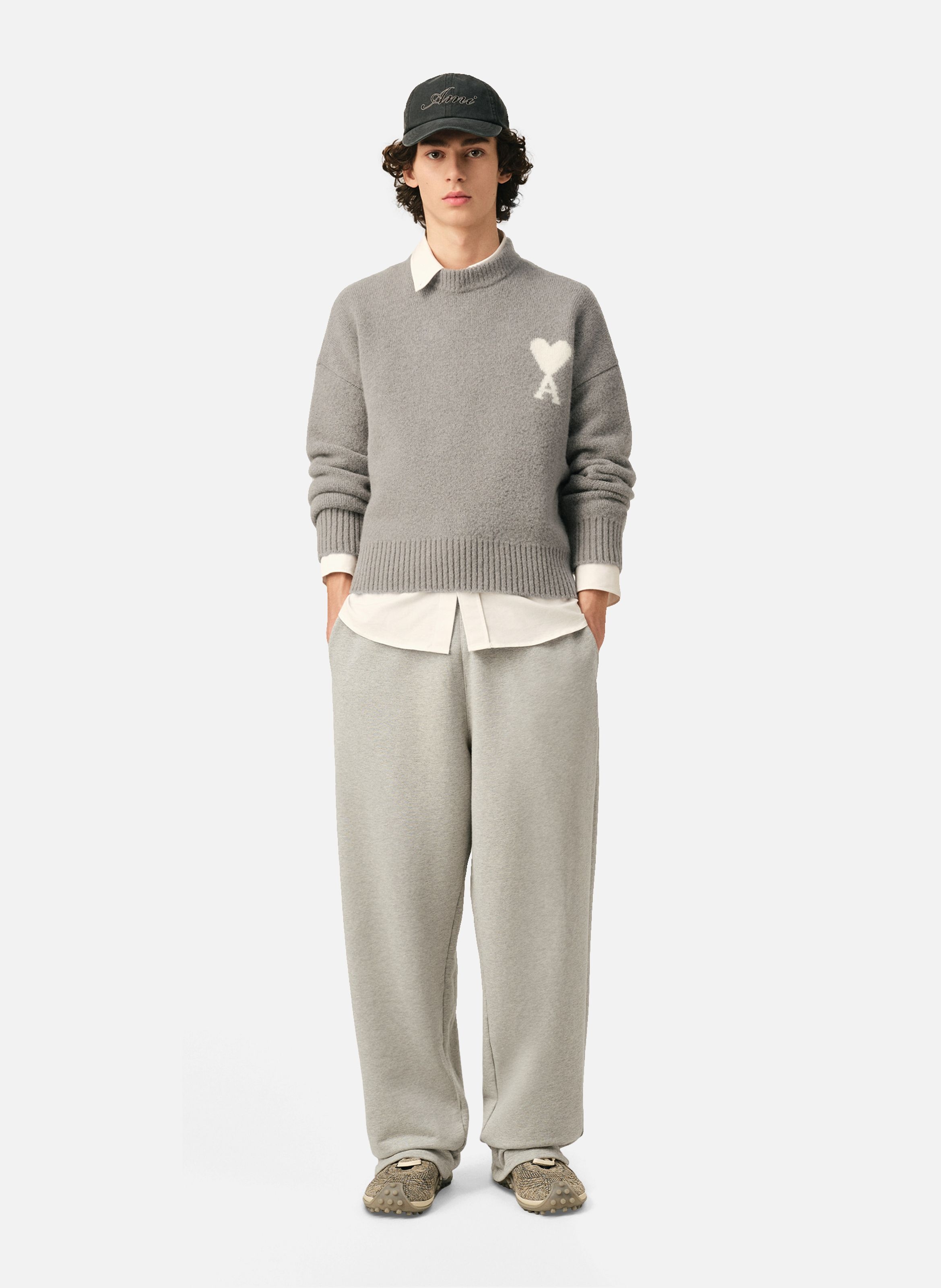 Pull unisexe en alpaga ami de coeur AMI PARIS Gris