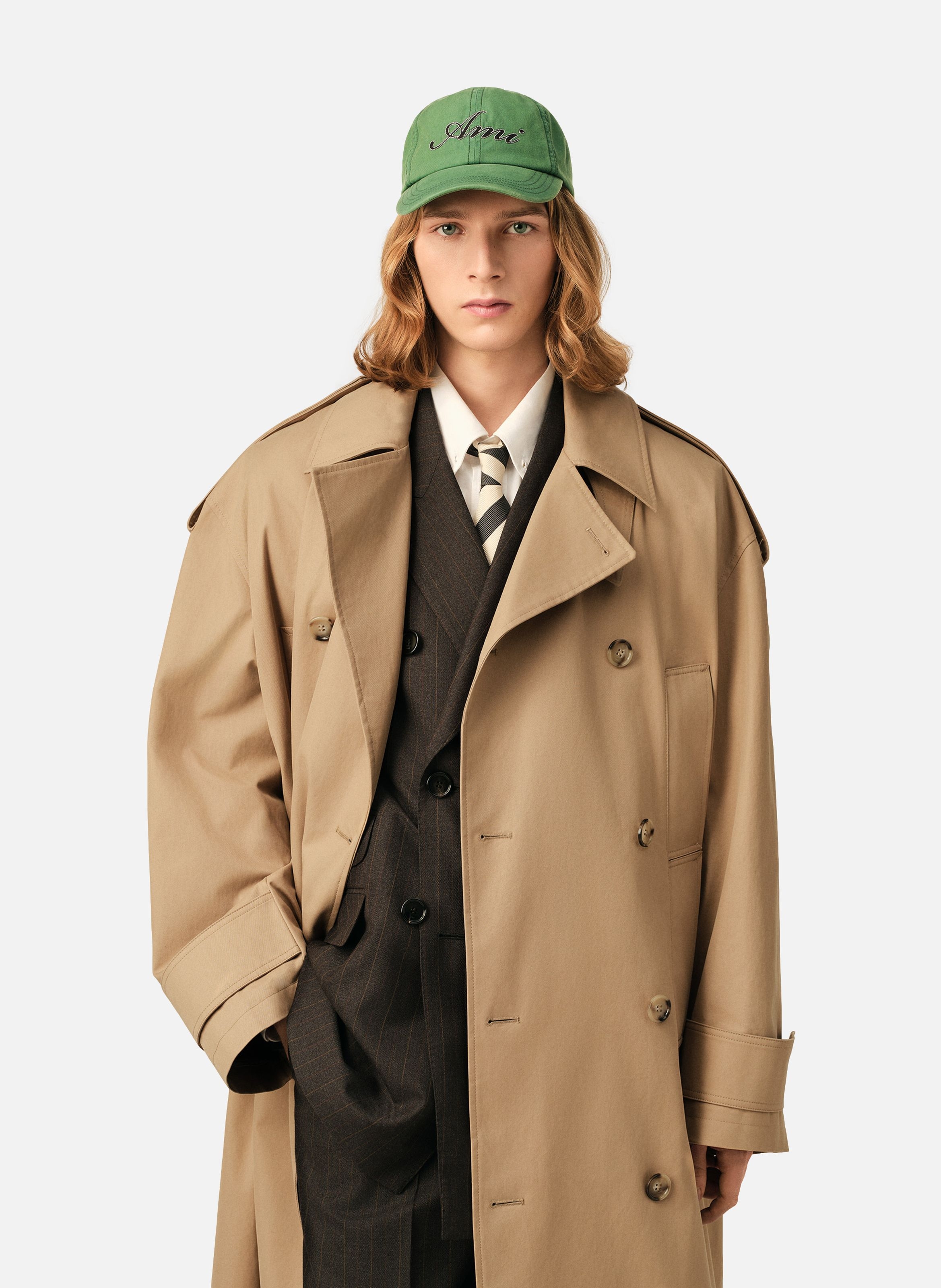 Trench coat unisexe en coton AMI PARIS Beige