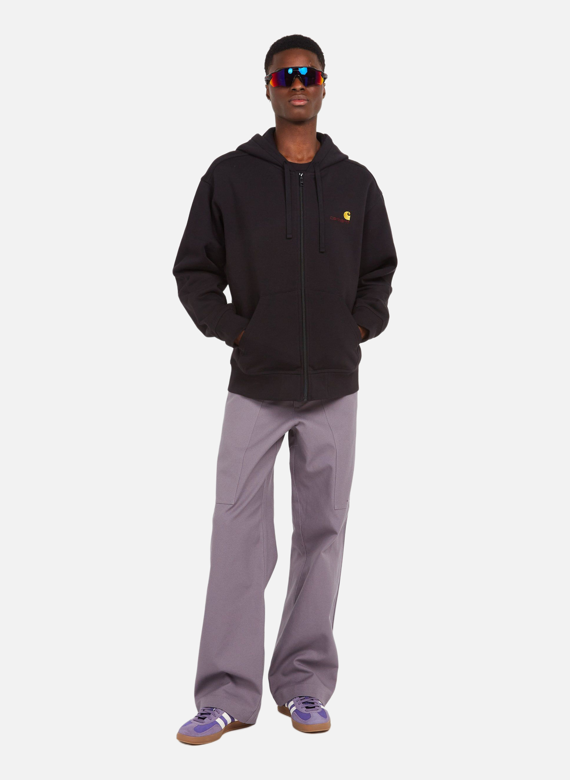Sweatshirt zippé hooded american script CARHARTT WIP Noir