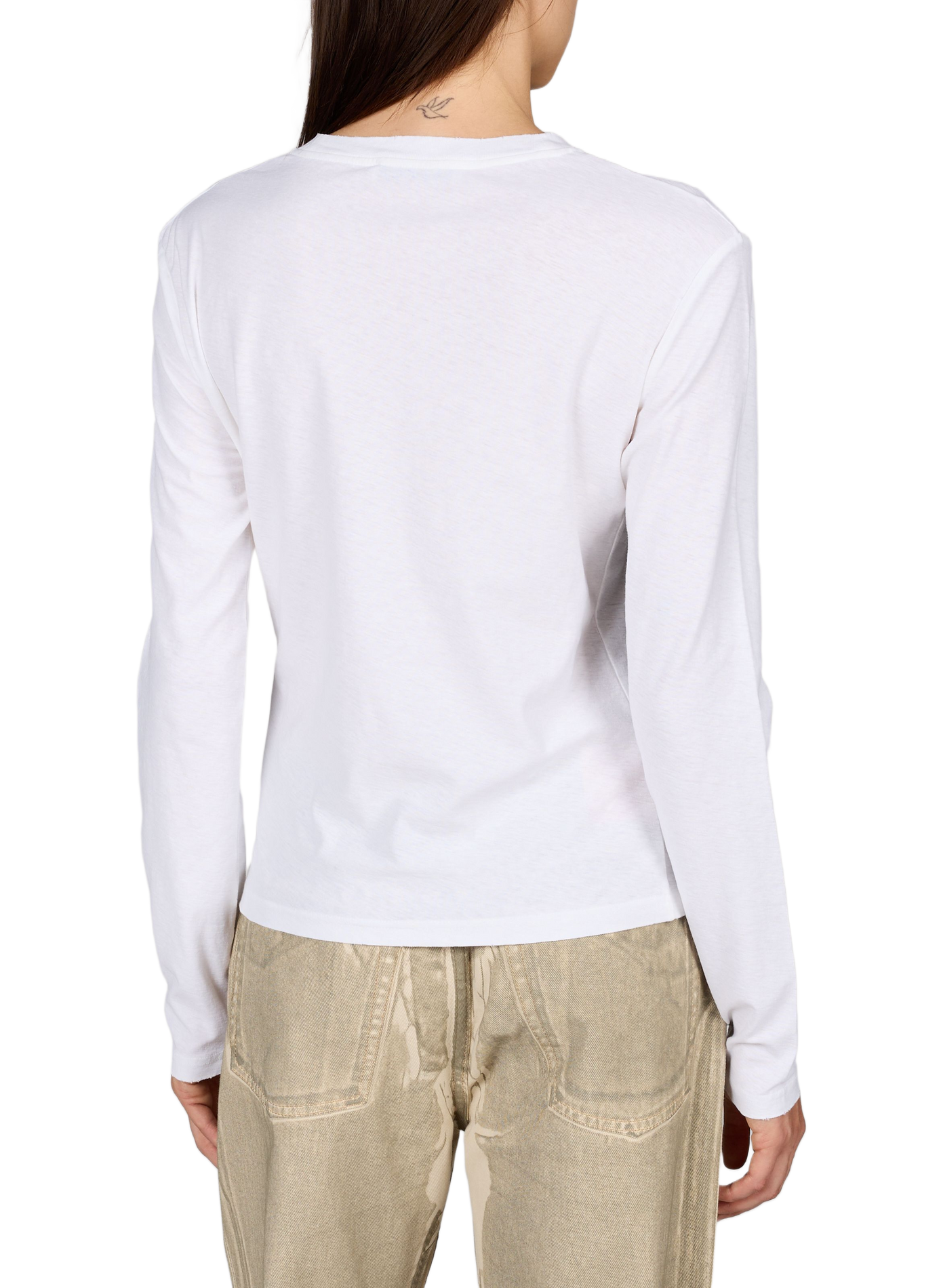 T-Shirt mit abgenutztem Logo aus Baumwollmischung ACNE STUDIOS Weiss