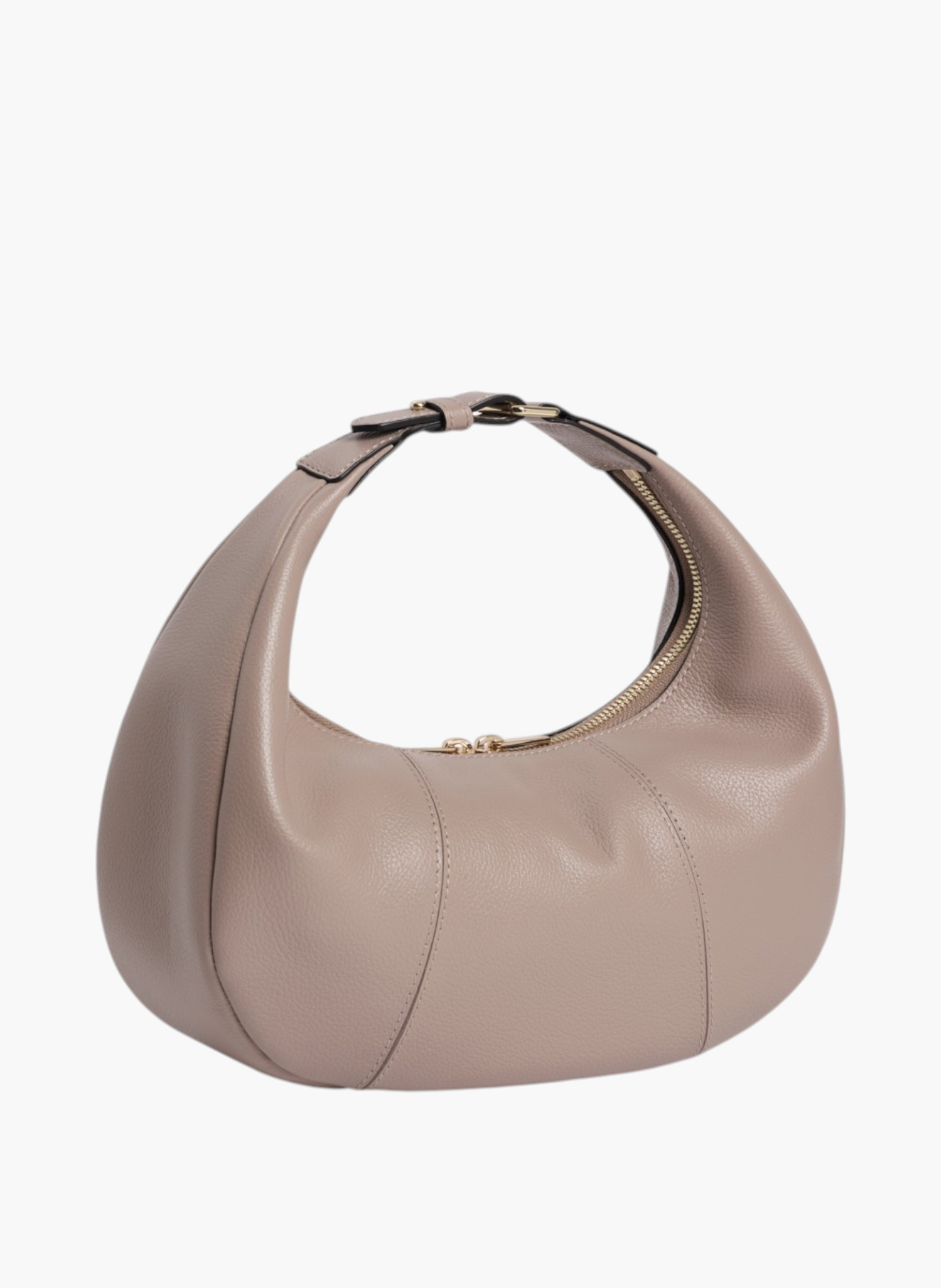 Petit sac hobo juliette en cuir grainé LE TANNEUR Gris