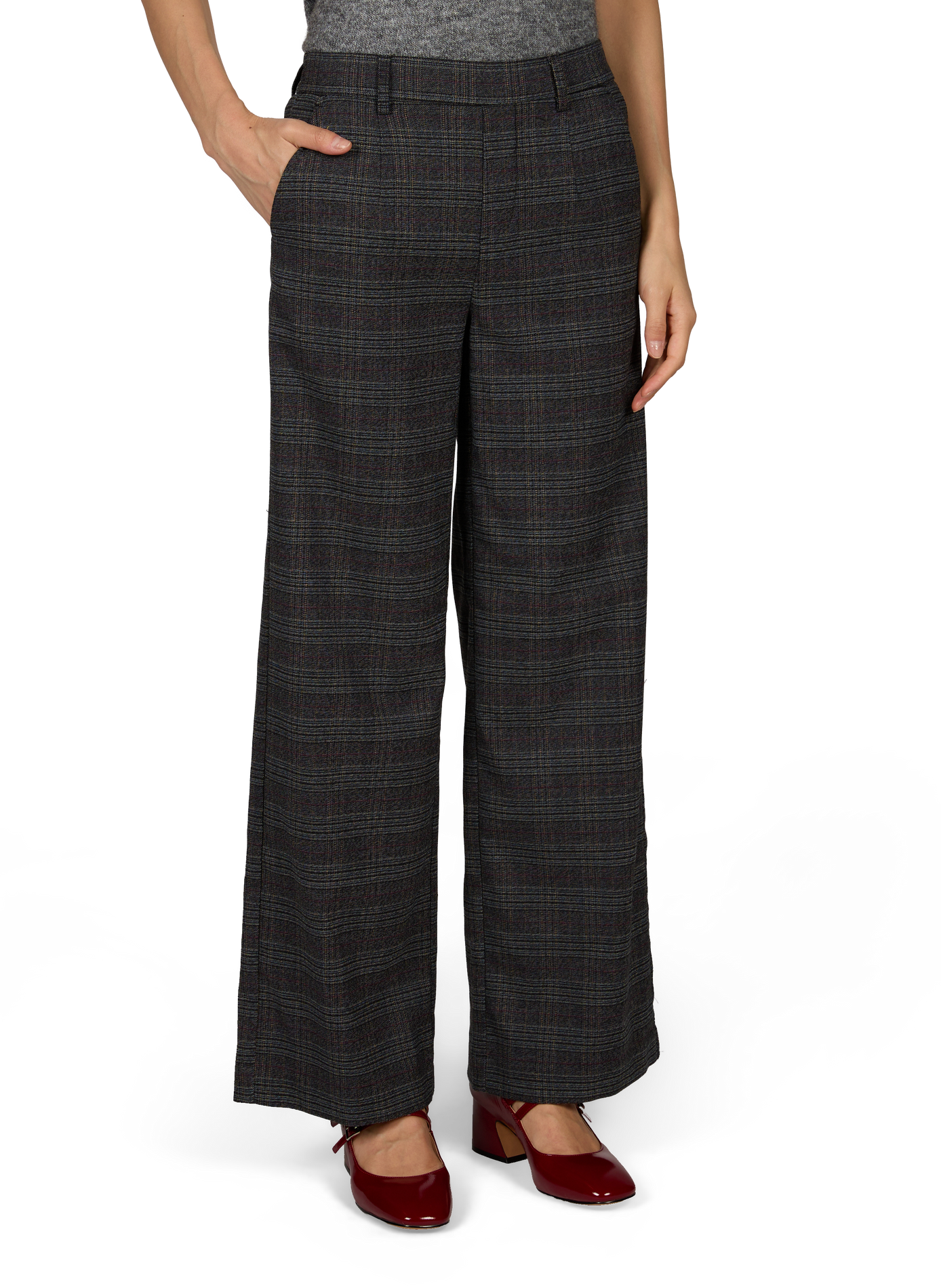 Bedruckte gerade Hose OBJECT Grau