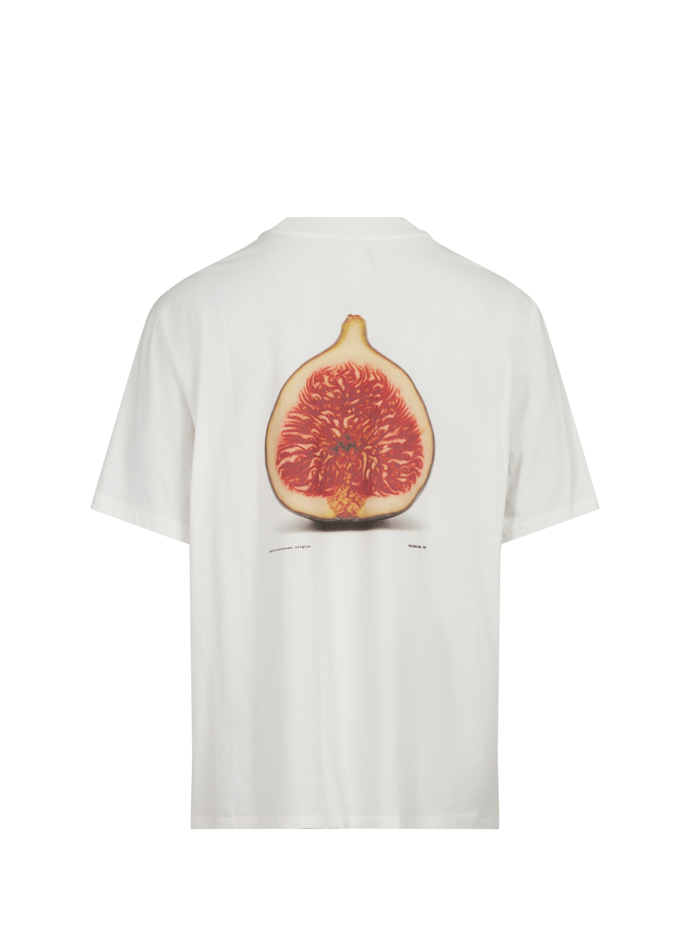Gerader T-Shirt mit Rundhalsausschnitt und Print THINKING MU Weiss
